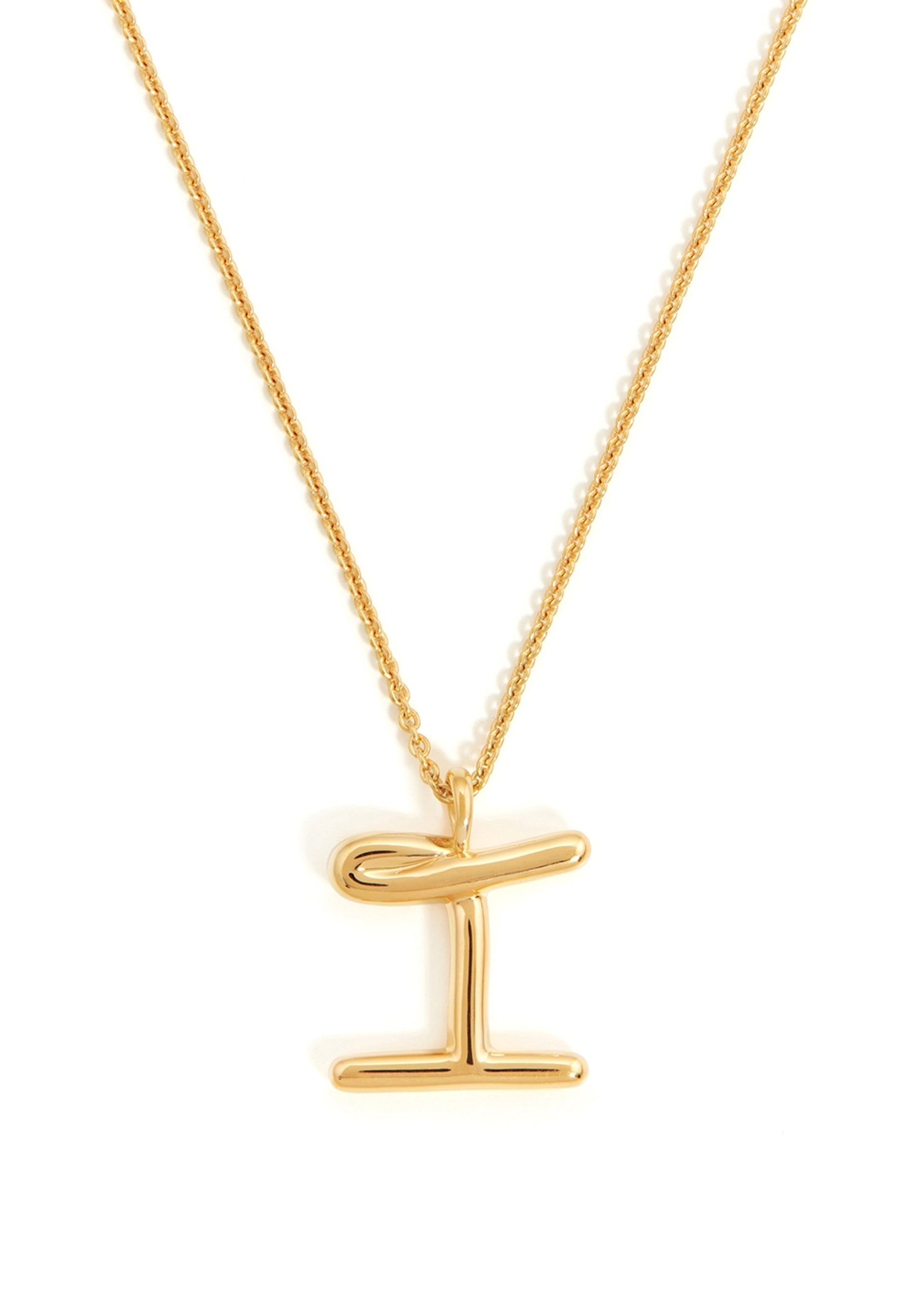 I initial 18kt gold-plated necklace