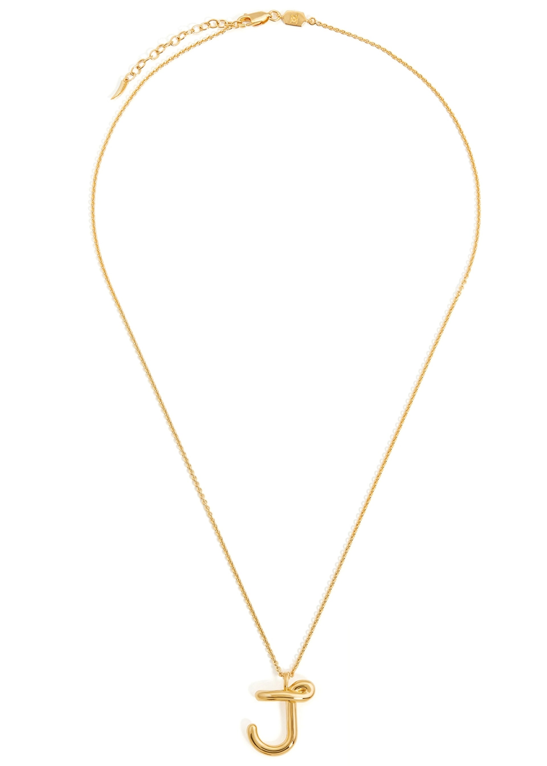 J initial 18kt gold-plated necklace