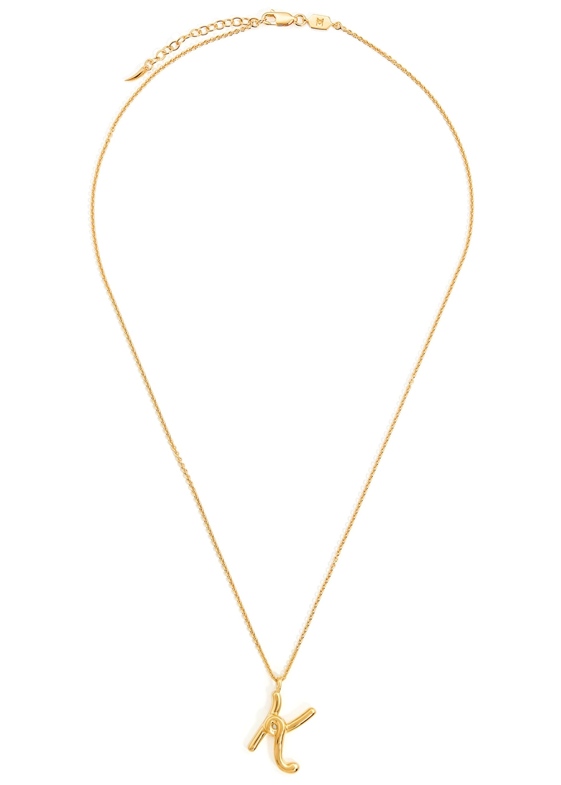 K initial 18kt gold-plated necklace