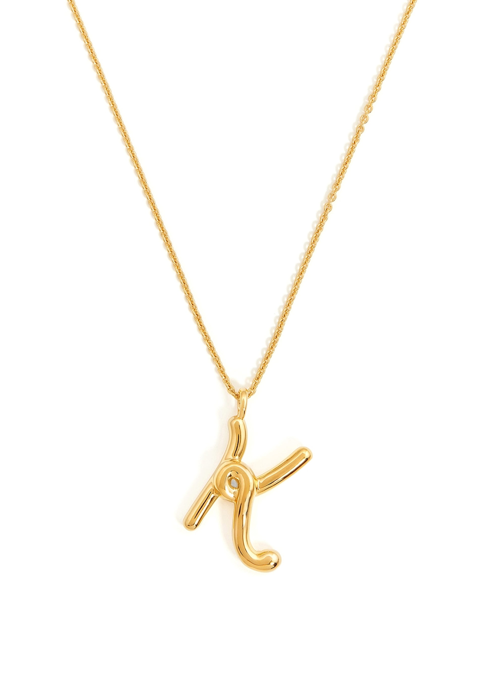 K initial 18kt gold-plated necklace