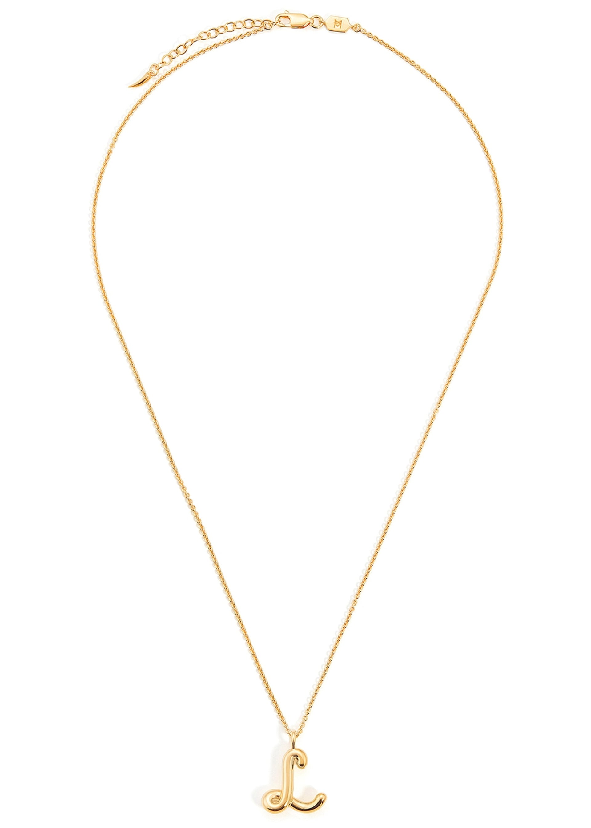 L initial 18kt gold-plated necklace