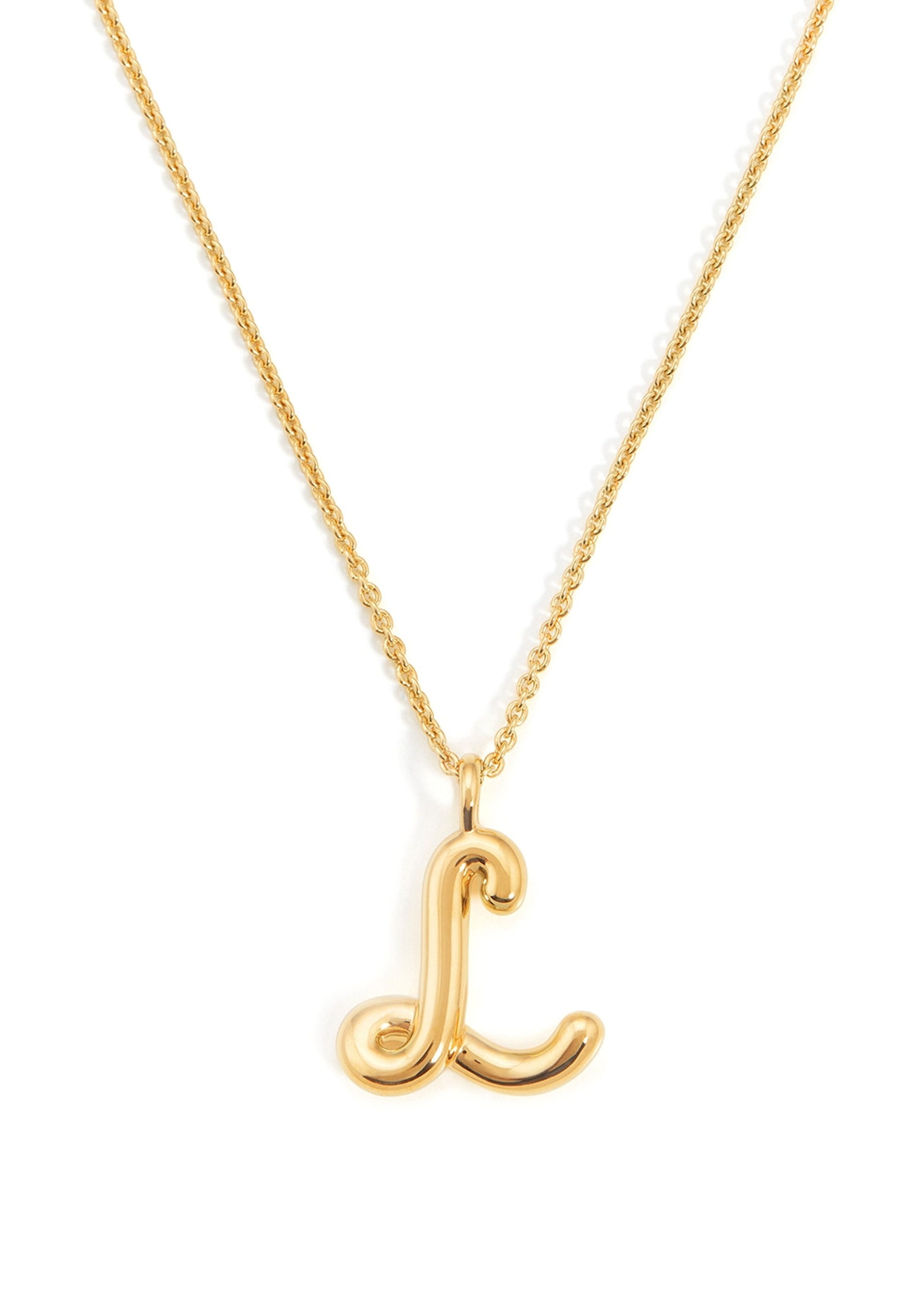 L initial 18kt gold-plated necklace