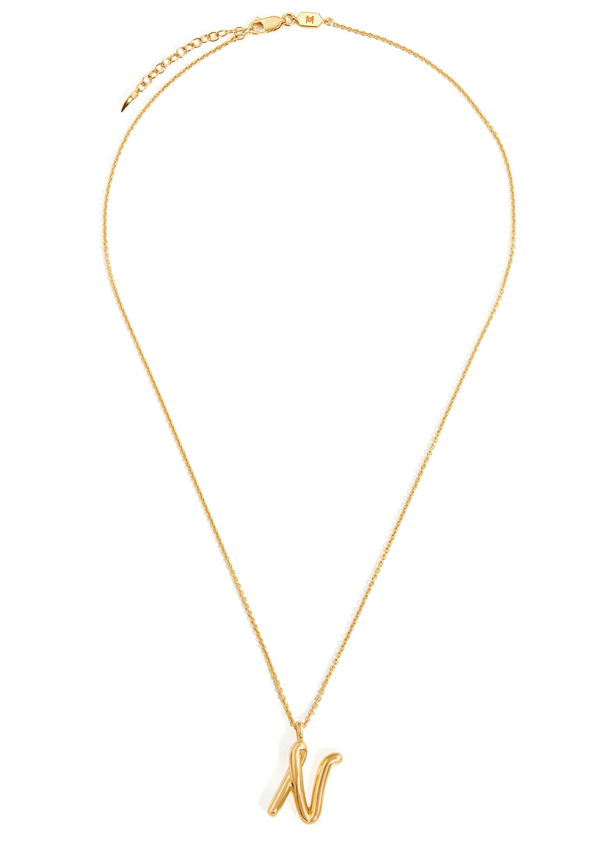 N initial 18kt gold-plated necklace