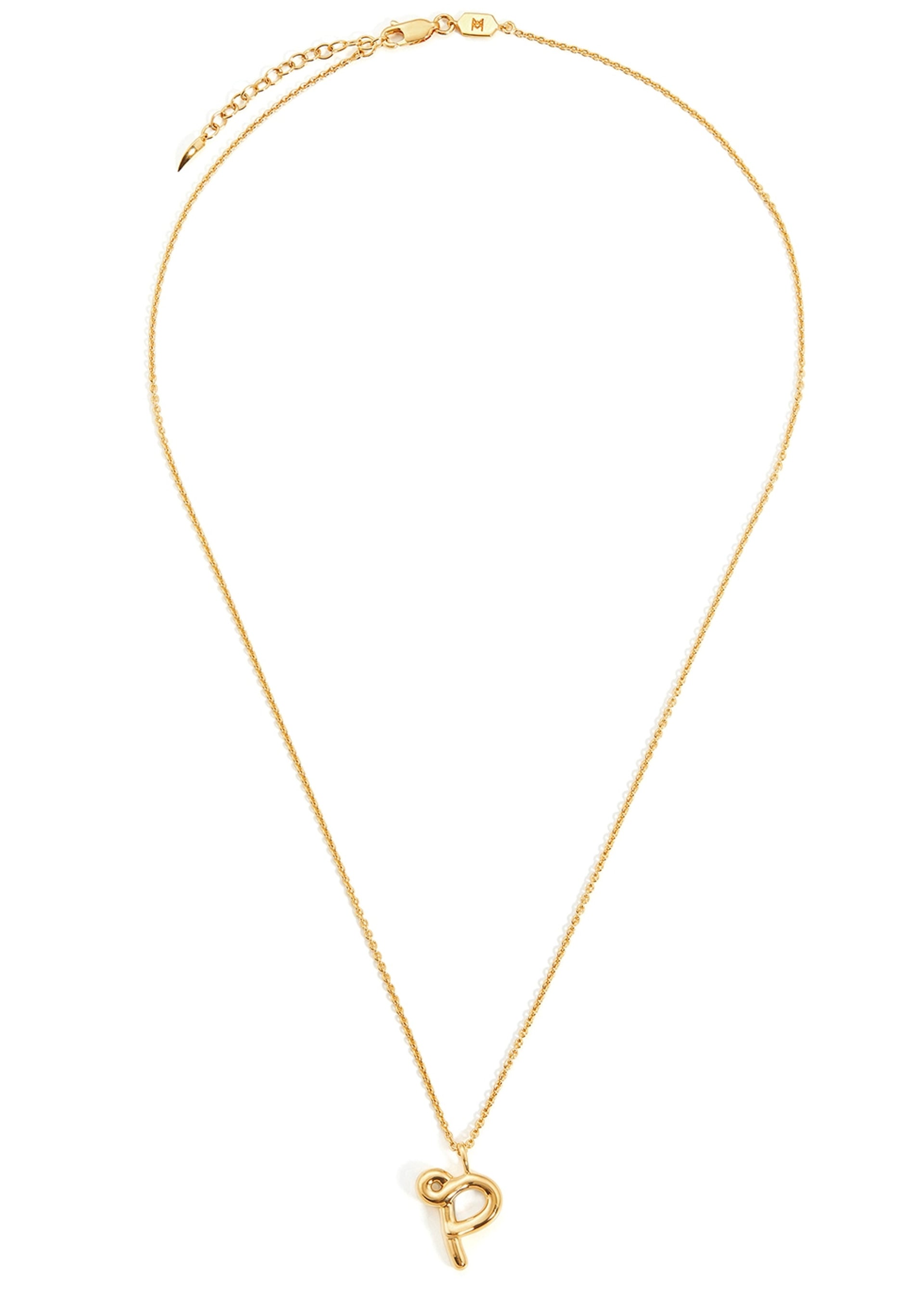 P initial 18kt gold-plated necklace