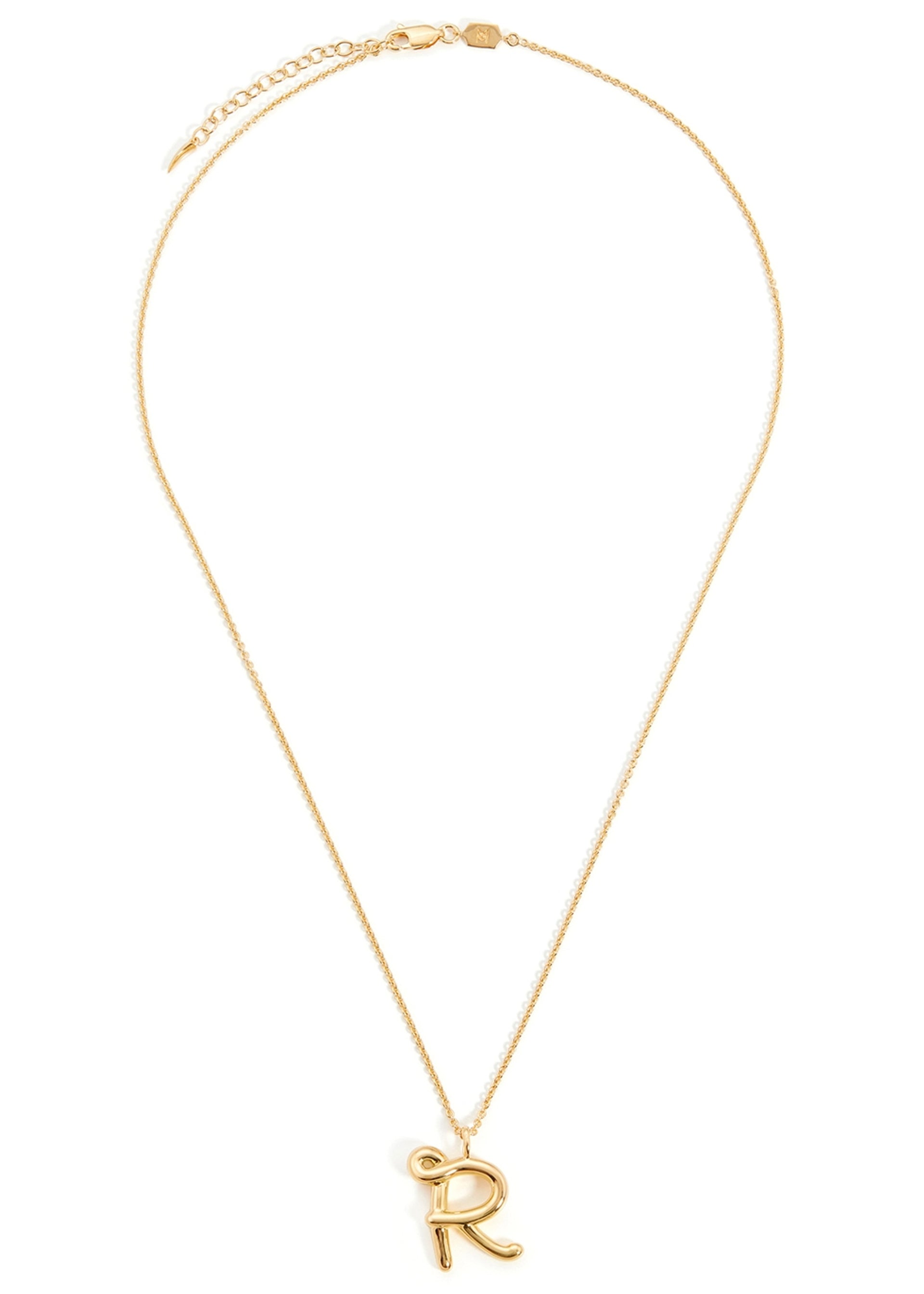 R initial 18kt gold-plated necklace