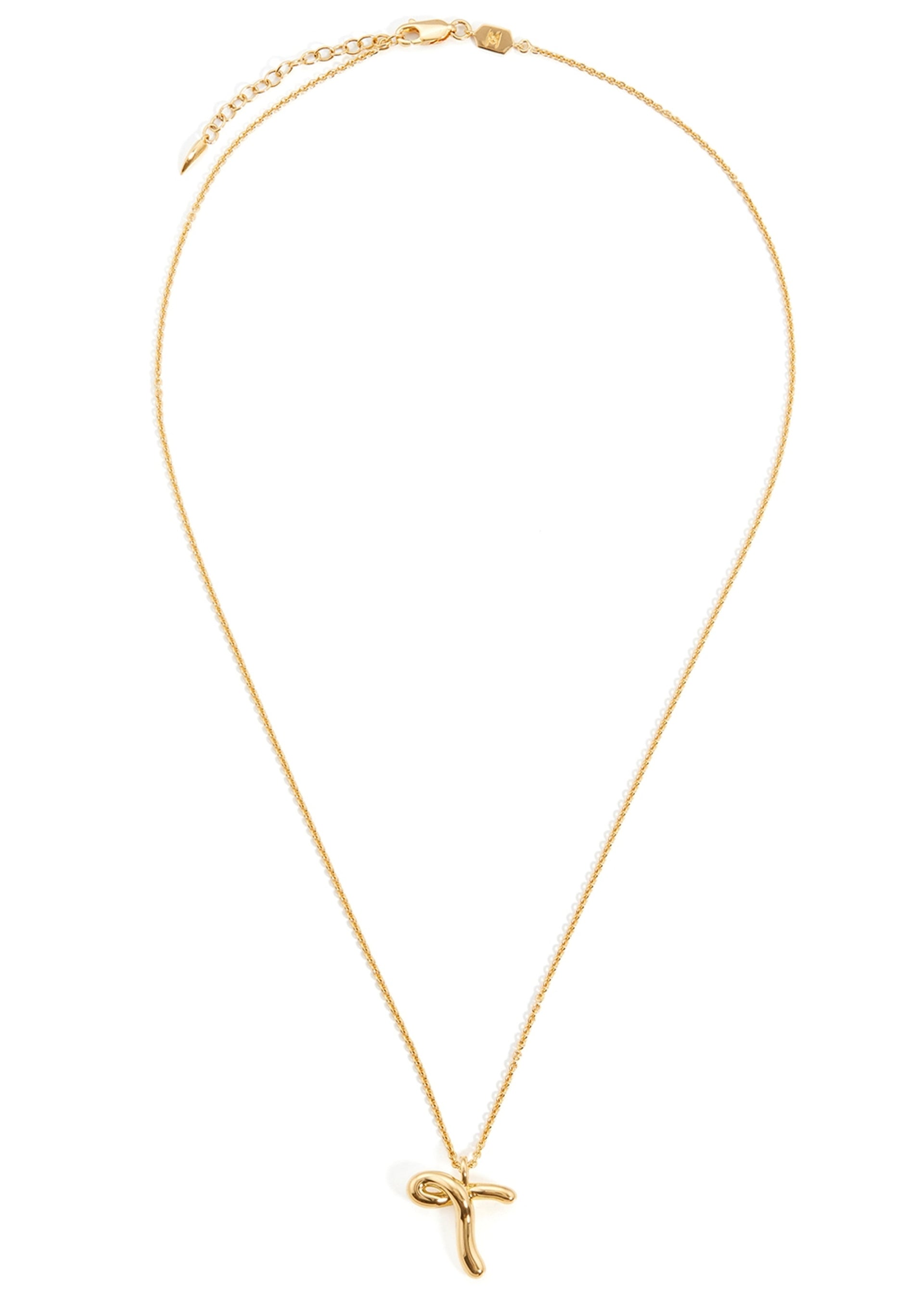 T initial 18kt gold-plated necklace