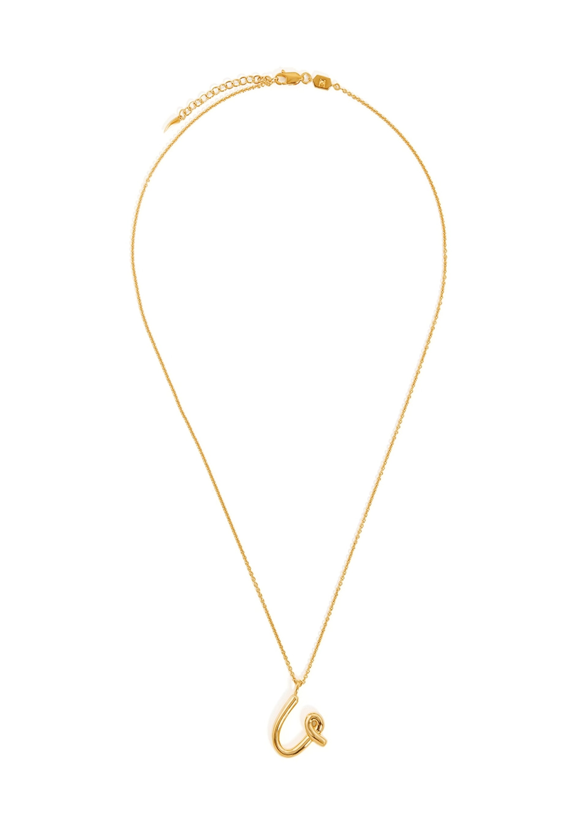 U initial 18kt gold-plated necklace