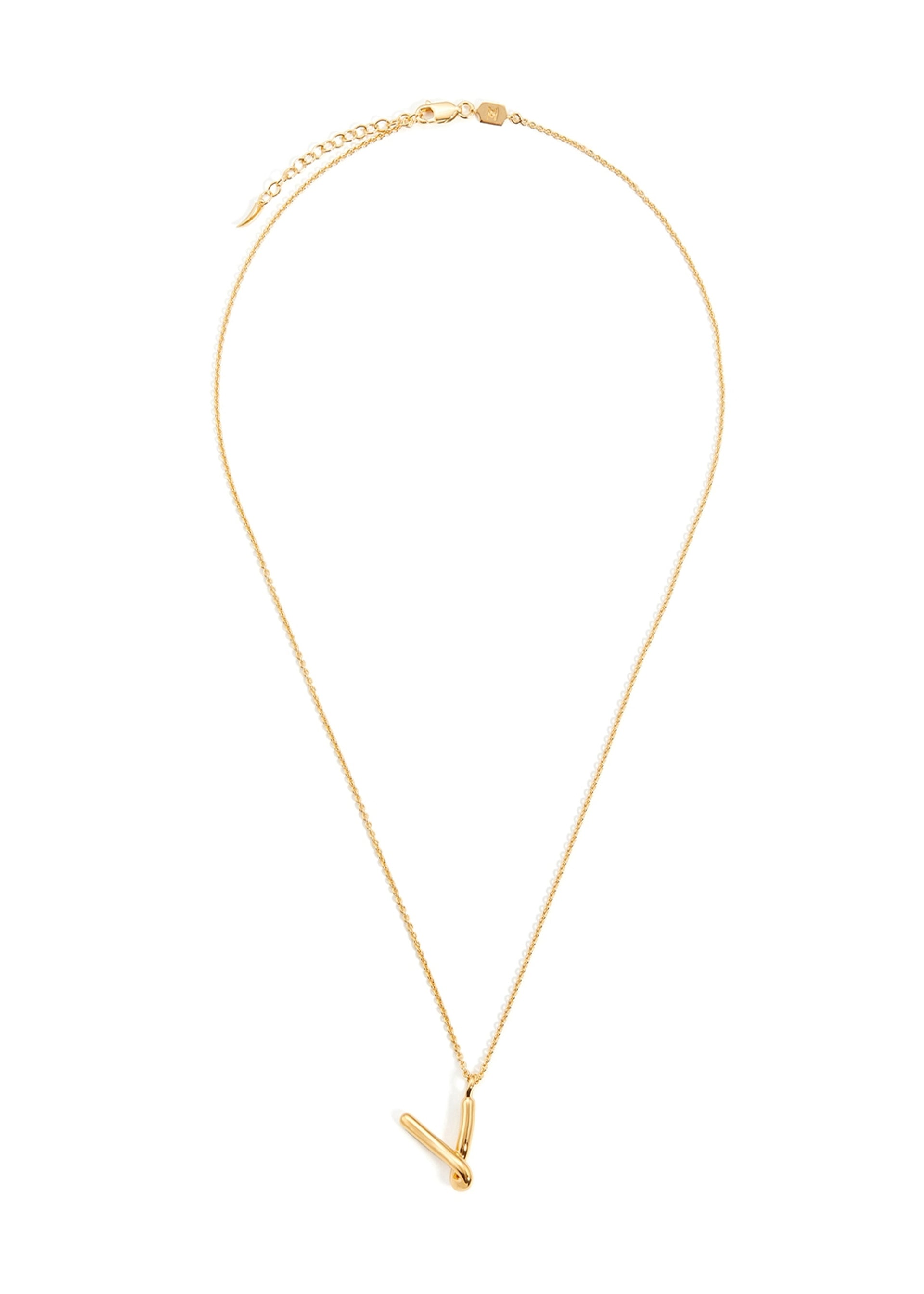 V initial 18kt gold-plated necklace