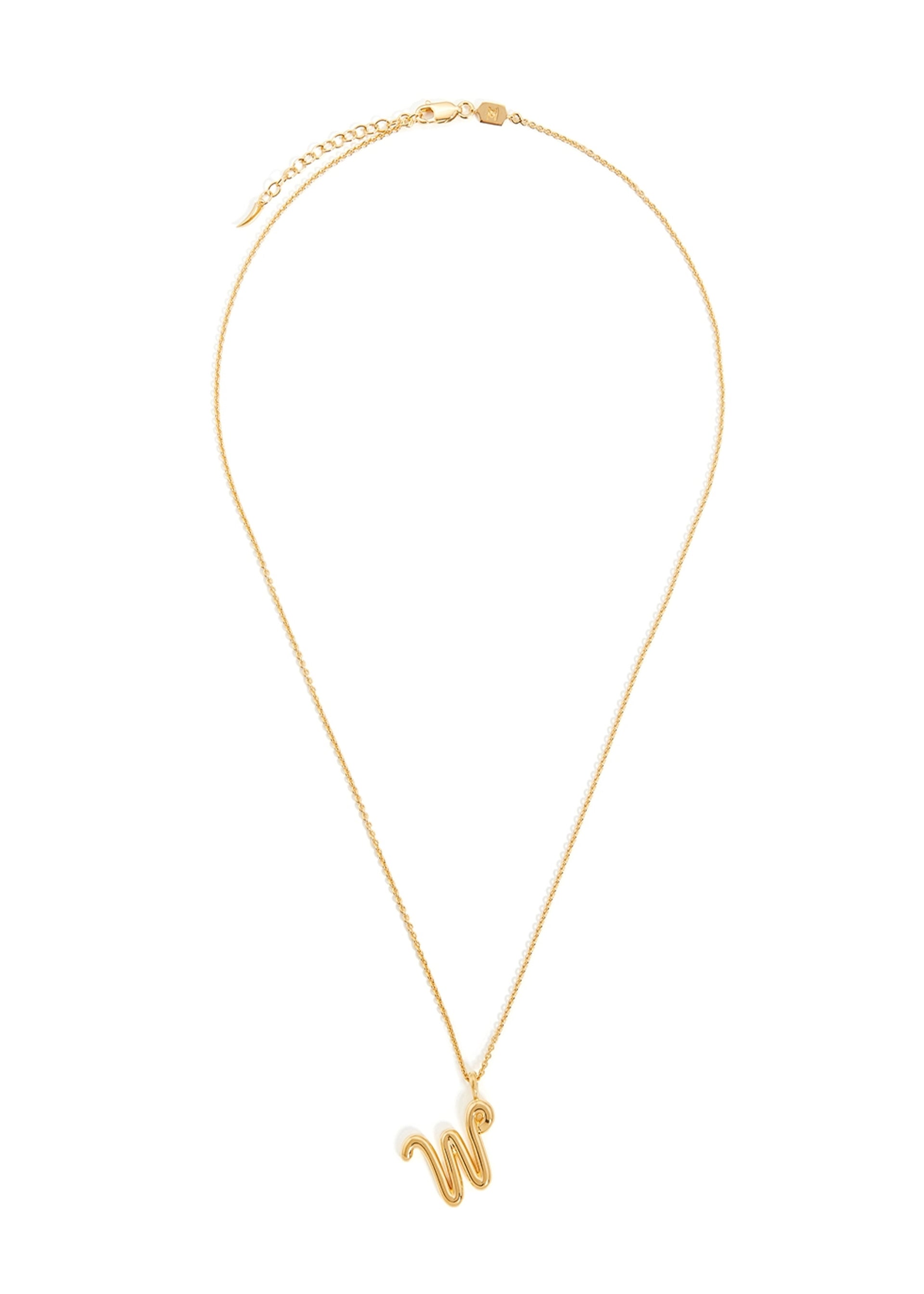 W initial 18kt gold-plated necklace