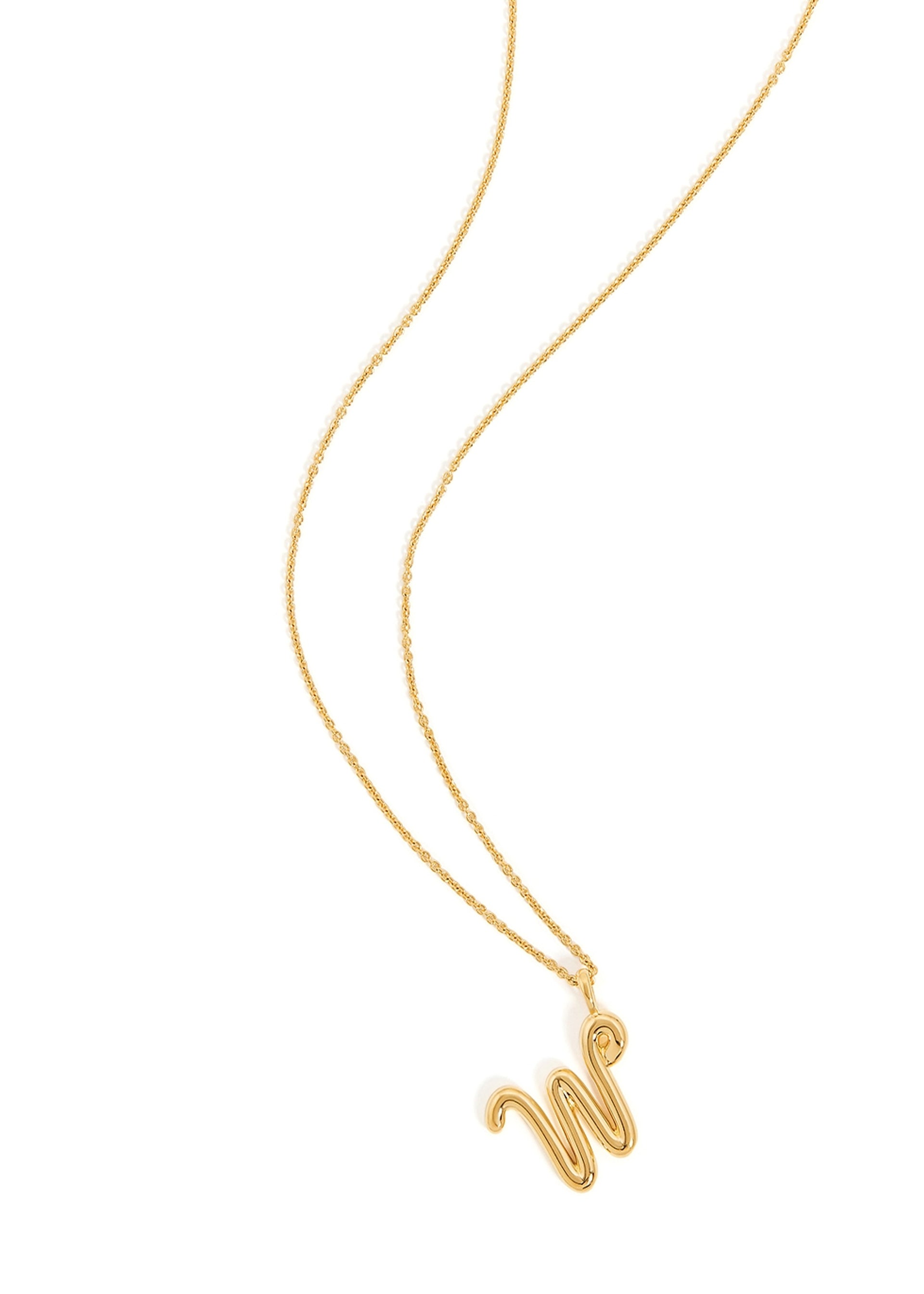 W initial 18kt gold-plated necklace