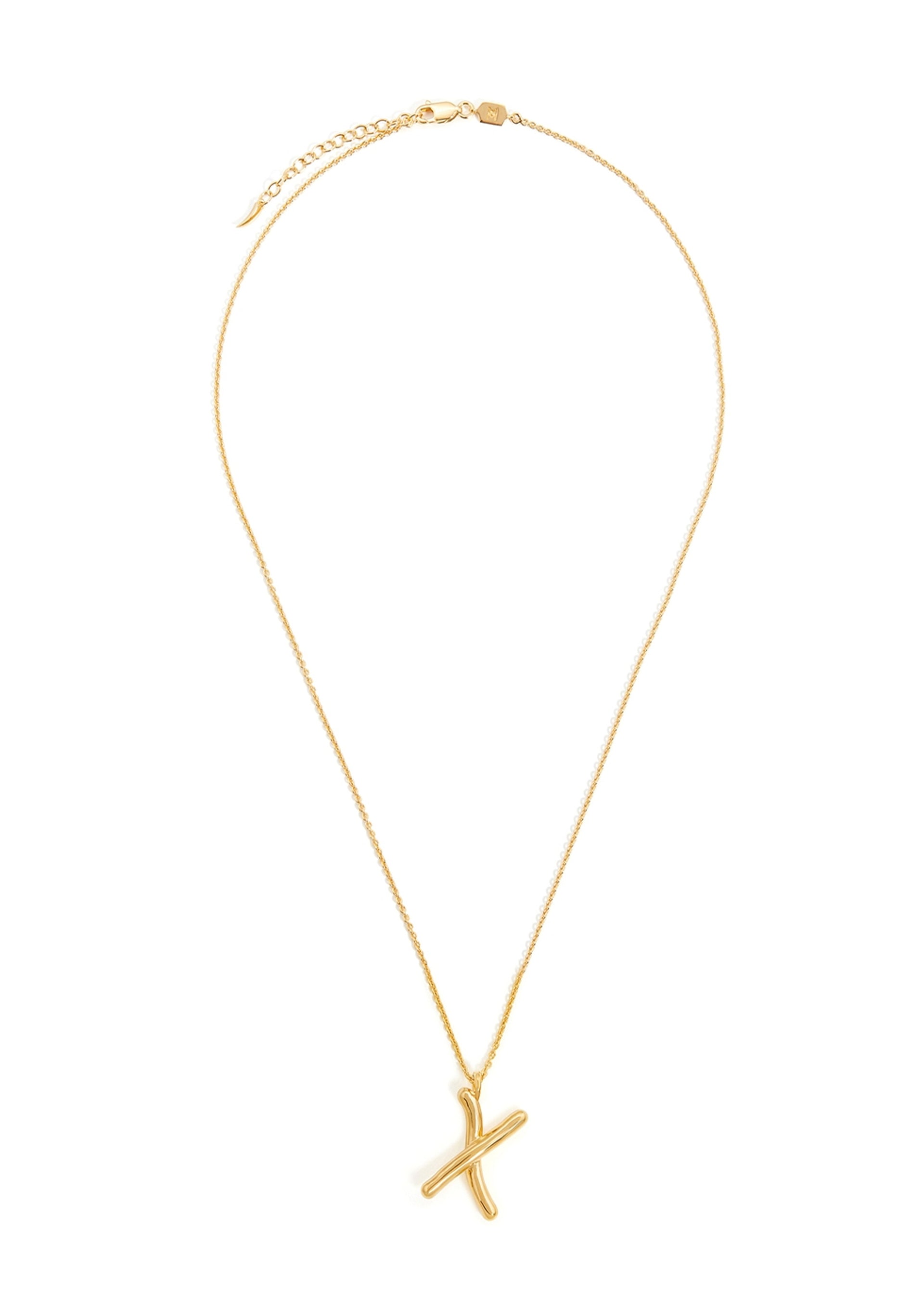 X initial 18kt gold-plated necklace