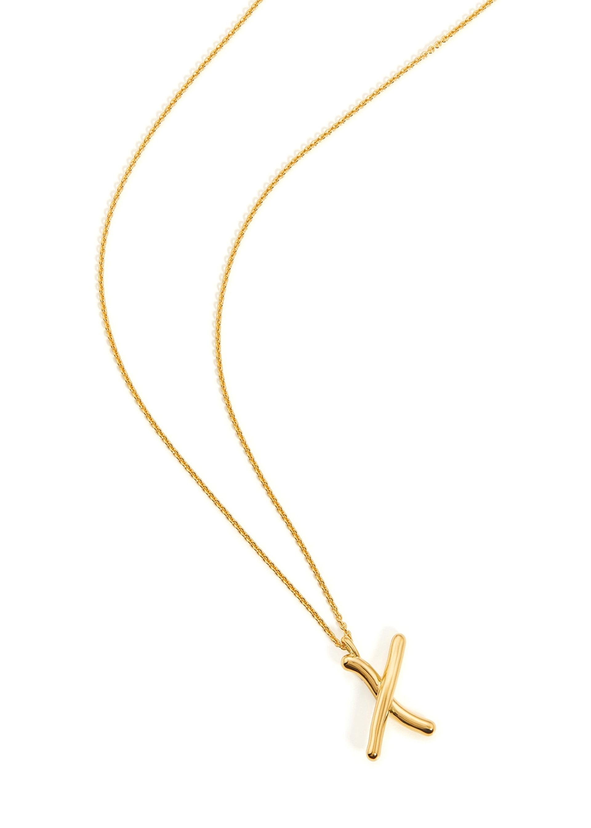 X initial 18kt gold-plated necklace