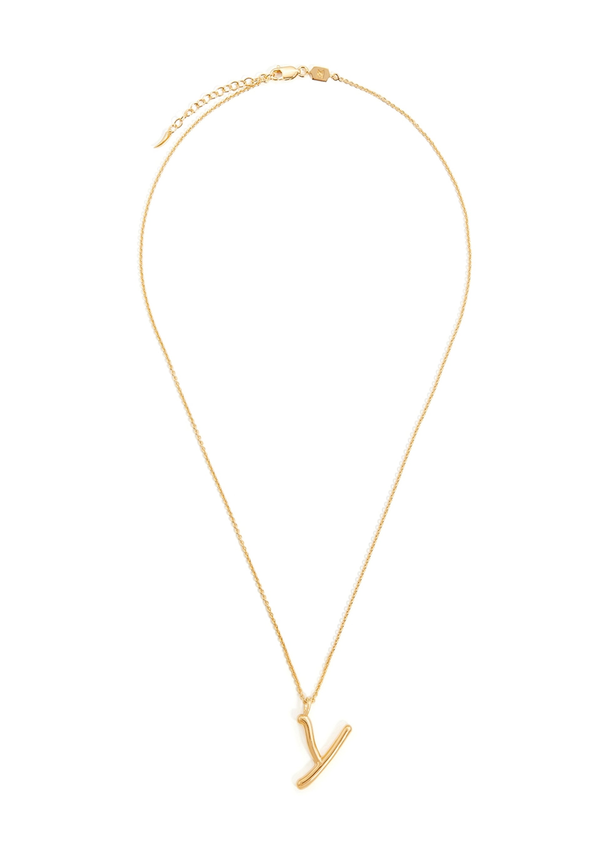 Y initial 18kt gold-plated necklace