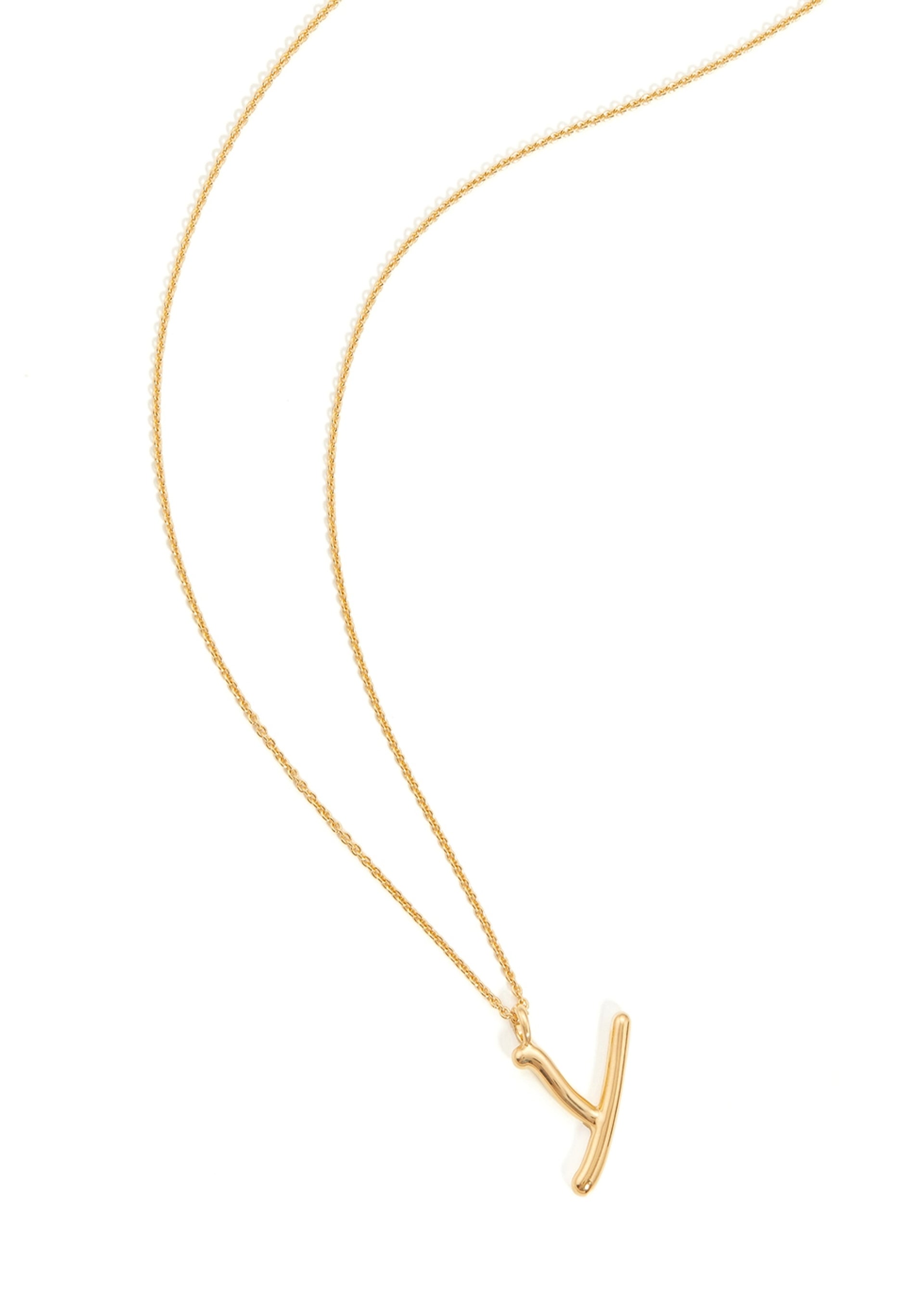 Y initial 18kt gold-plated necklace