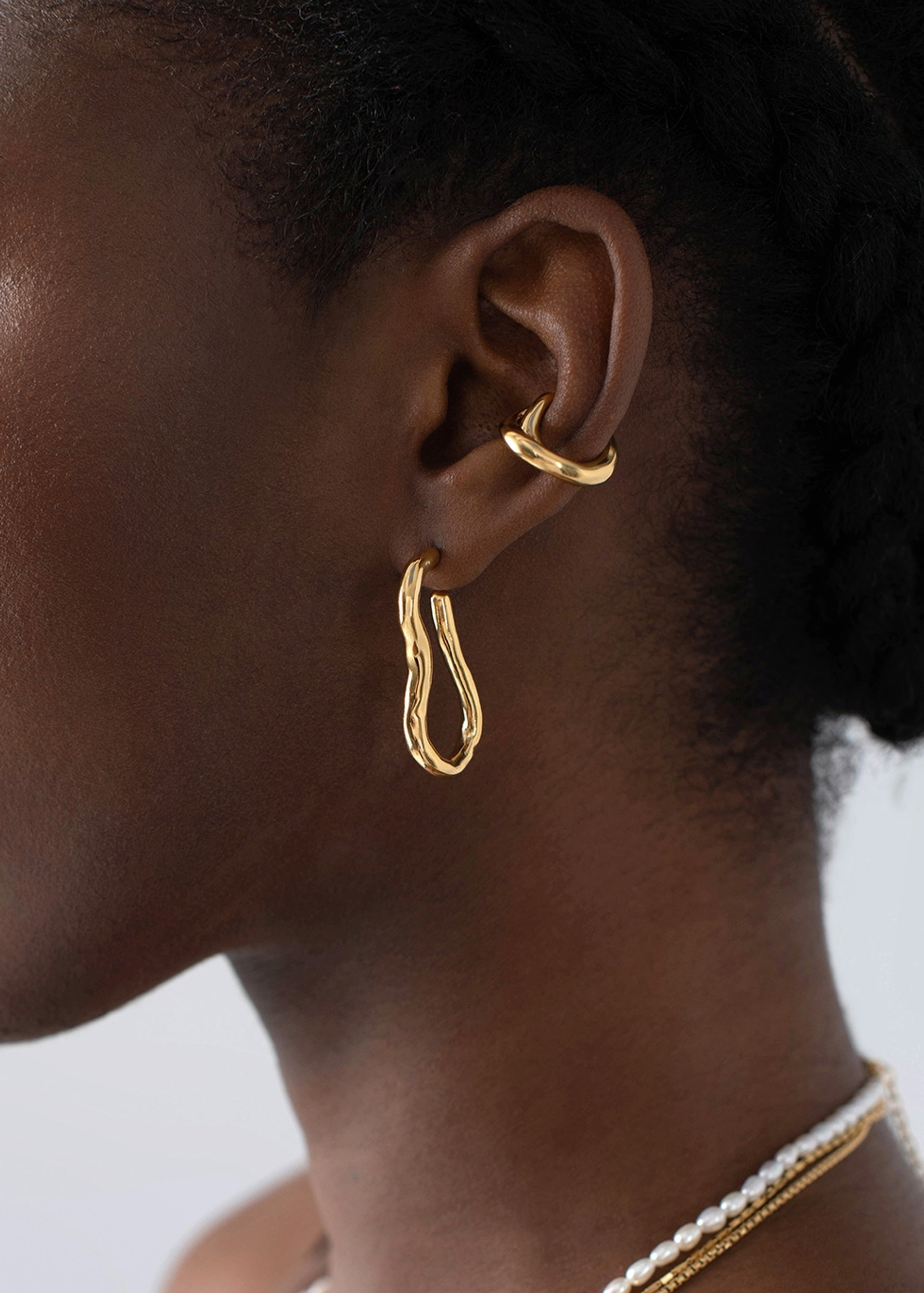 Molten Ovate 18kt gold-plated hoop earrings