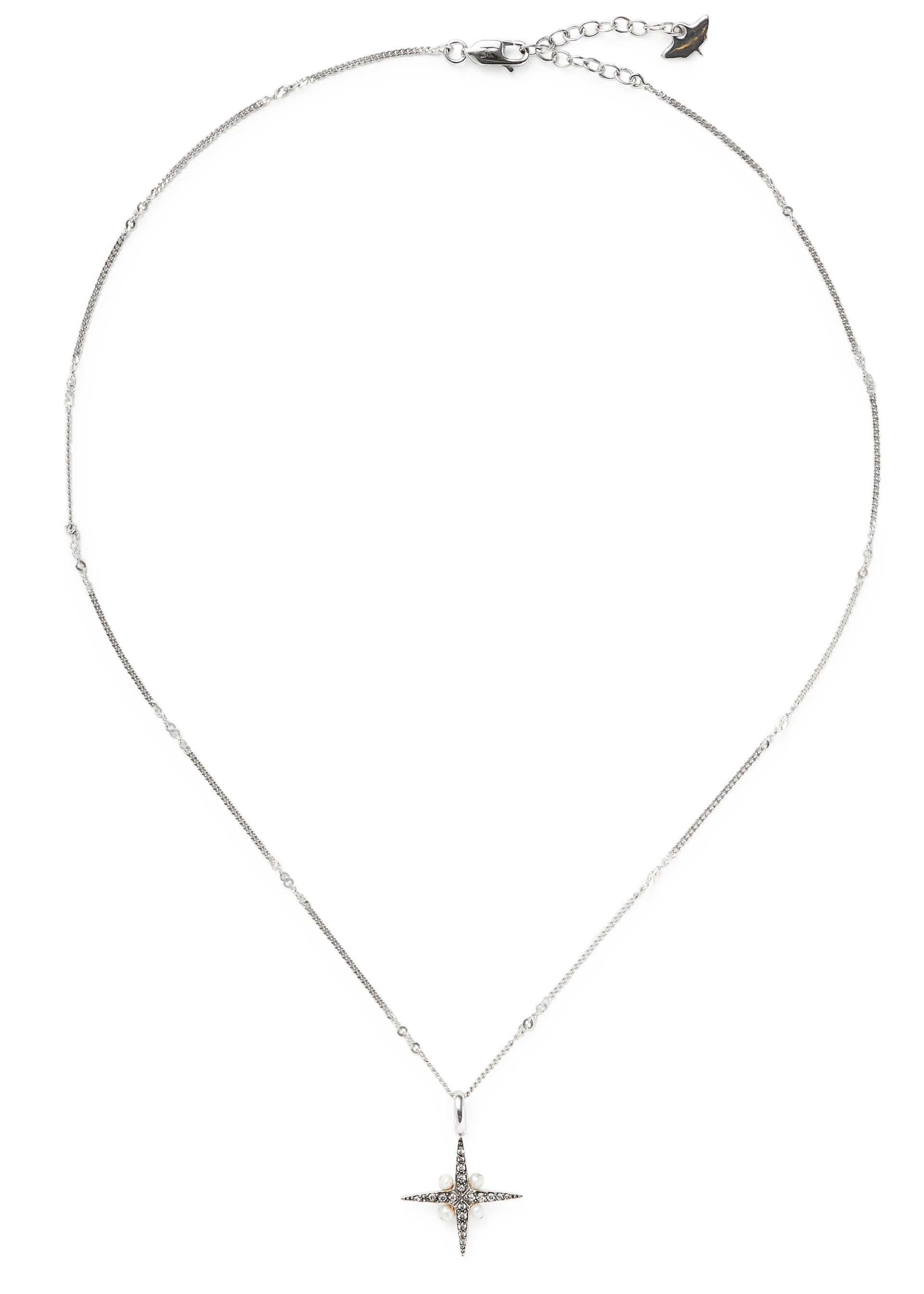 X Harris Reed North Star rhodium-plated necklace