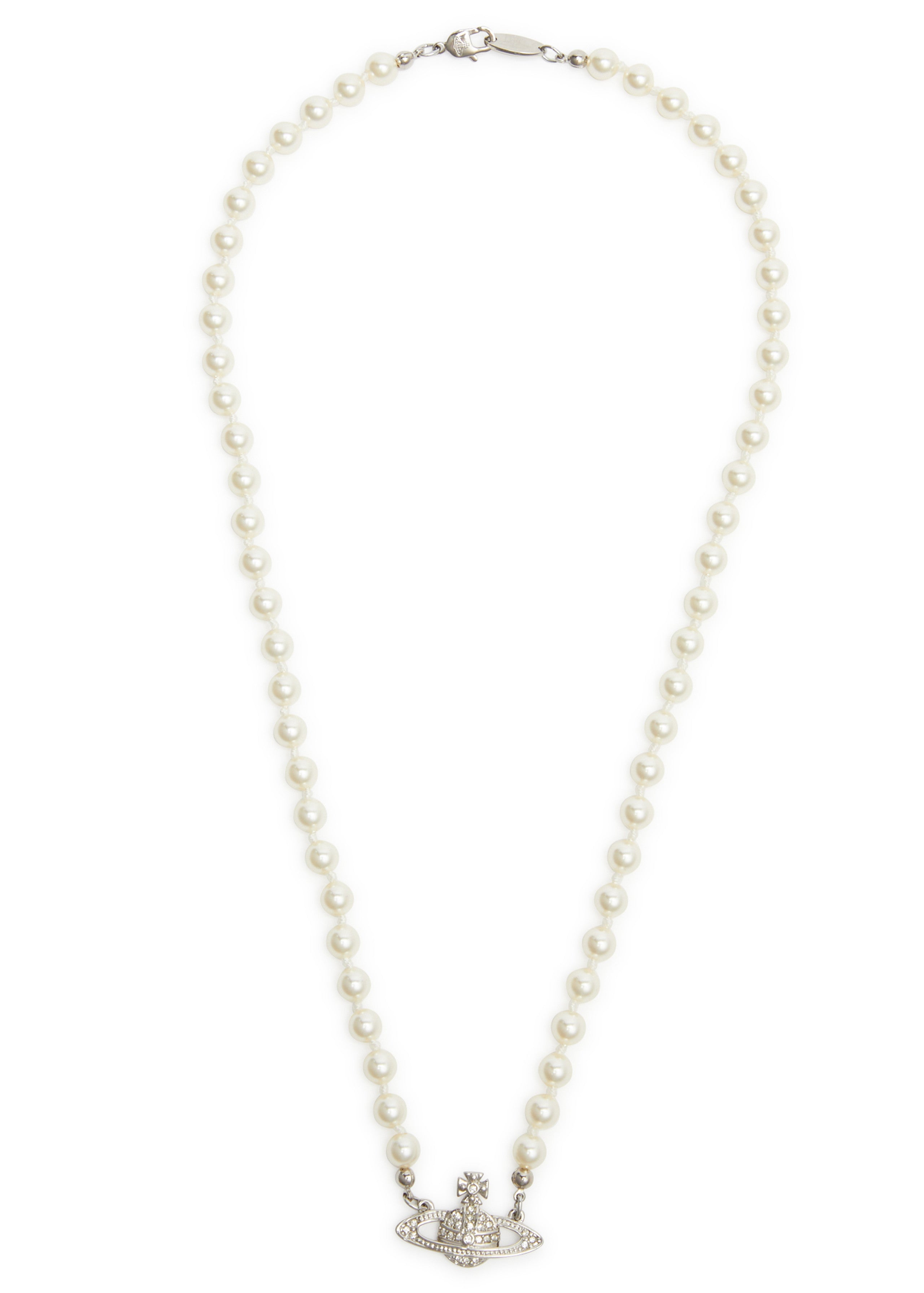 Mini Bas Relief faux pearl necklace