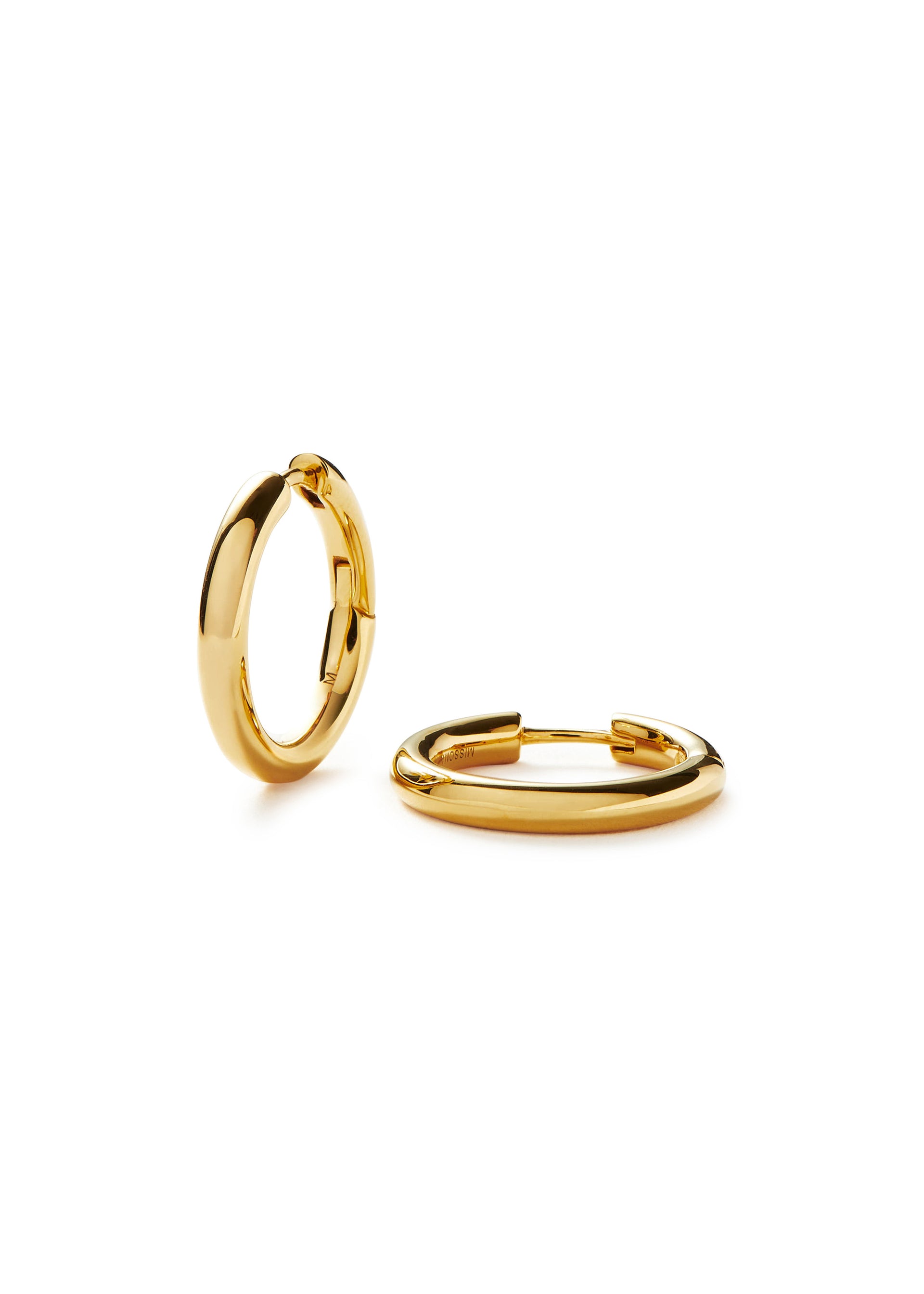 Tunnel medium 18kt gold-plated hoop earrings