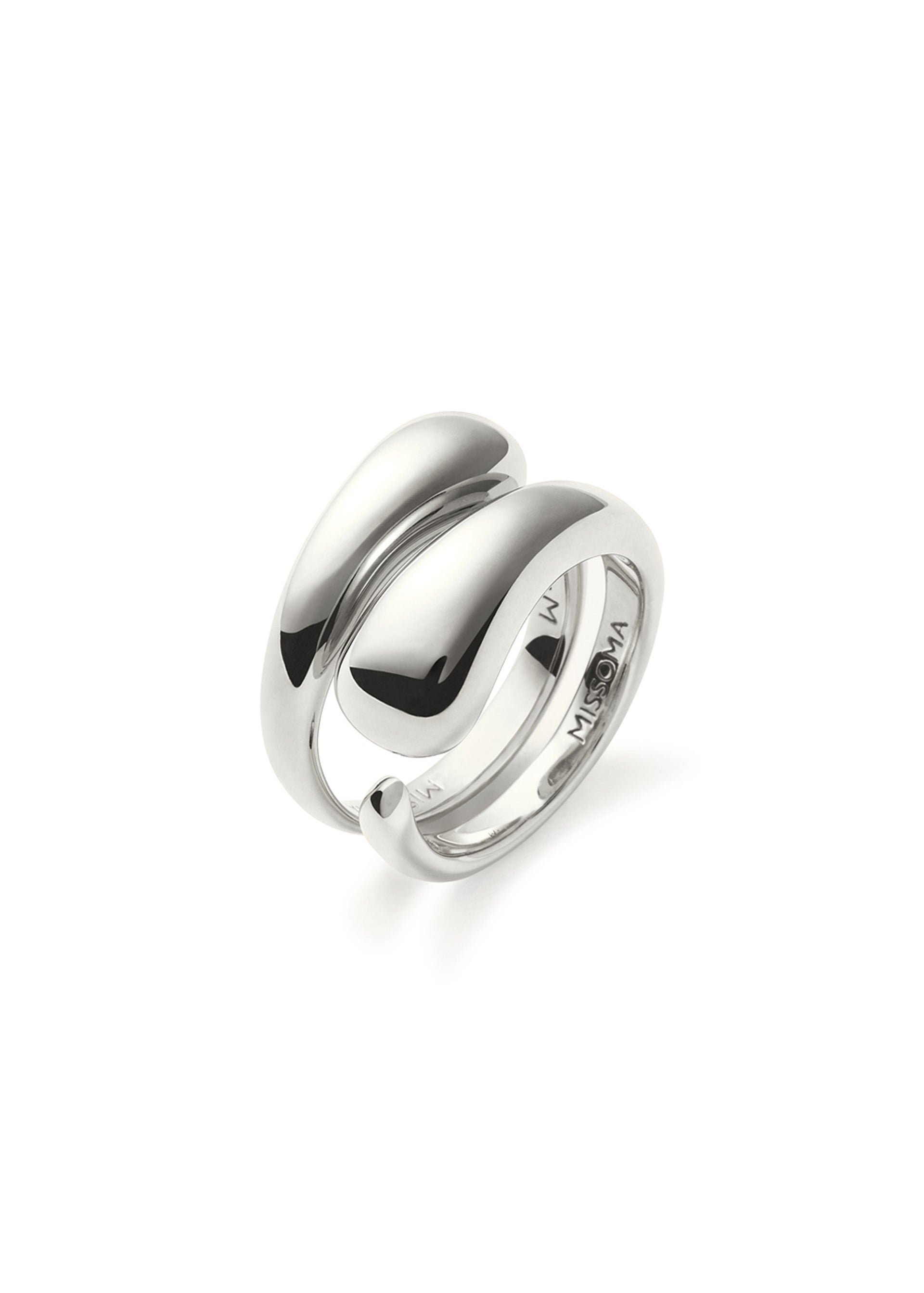 Molten silver-plated stacking rings - set of two