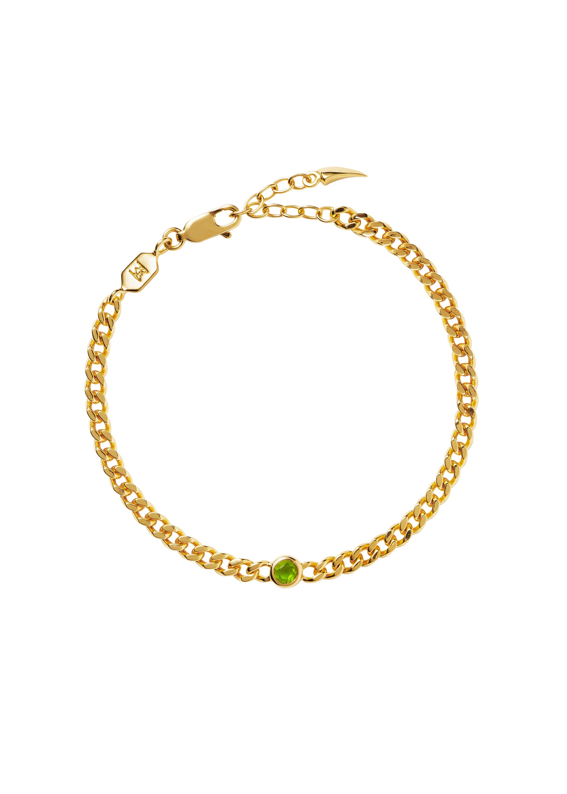 August Birthstone 18kt gold vermeil bracelet