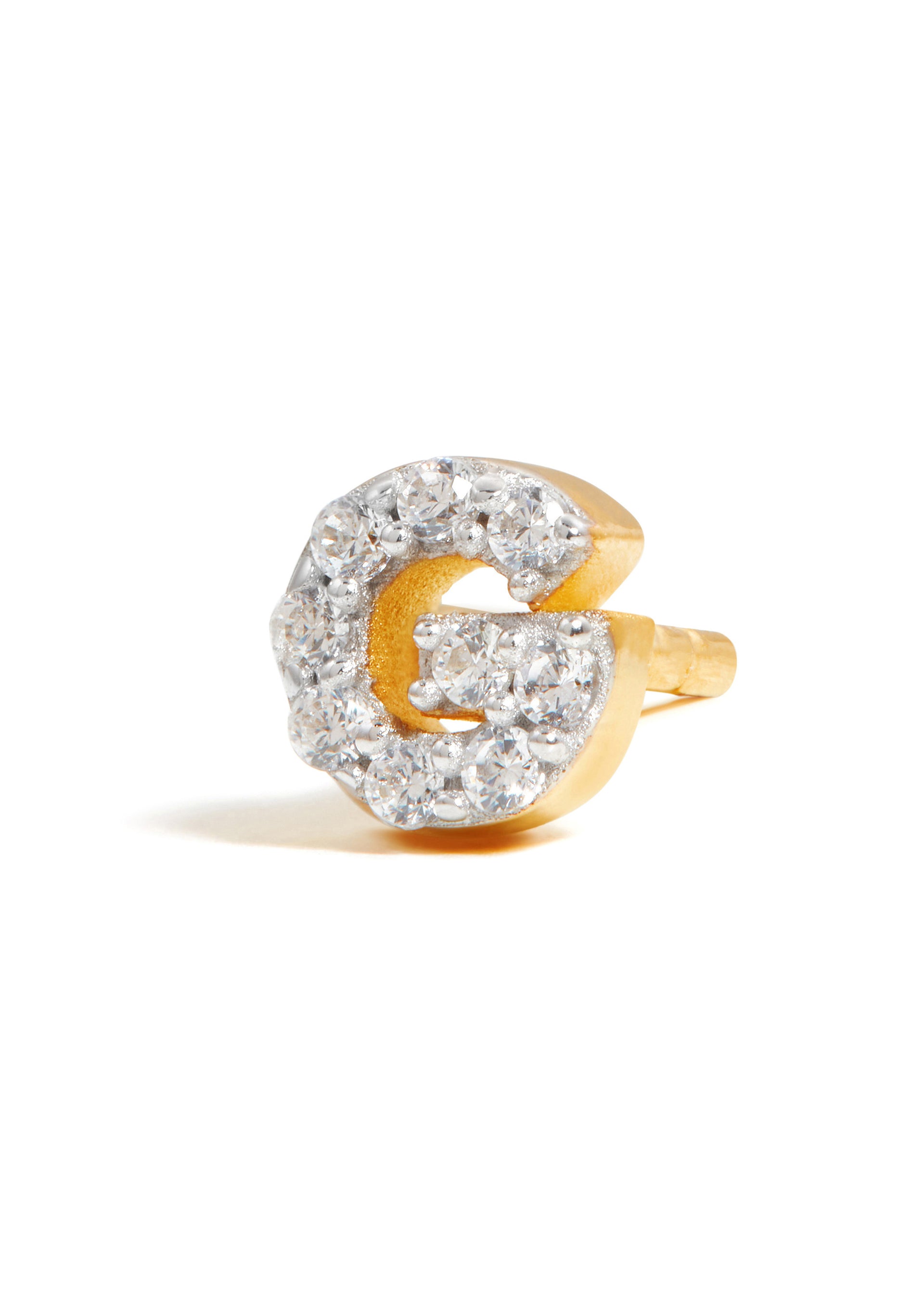 G Initial 18kt gold-plated single stud earring