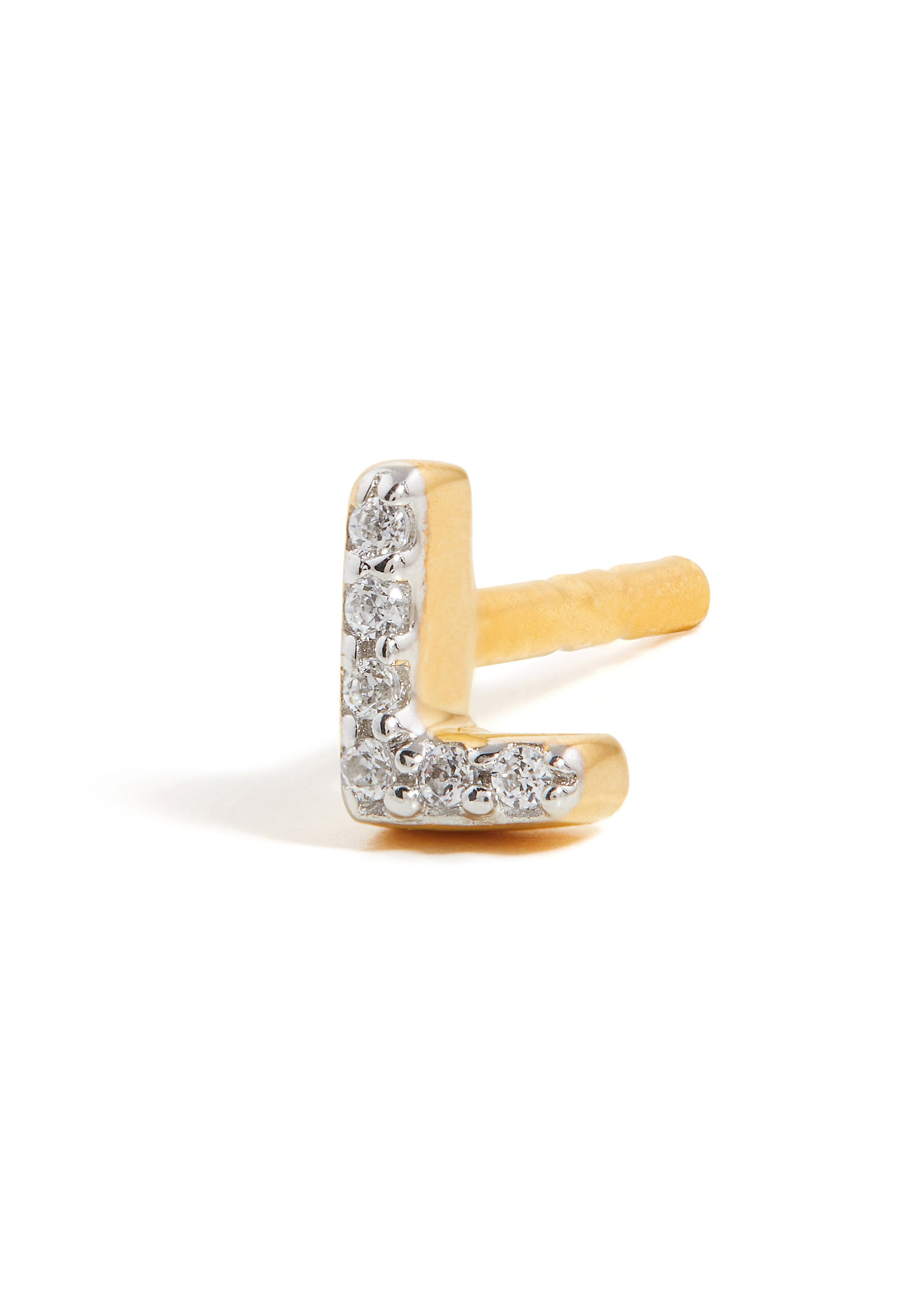 L Initial 18kt gold-plated single stud earring