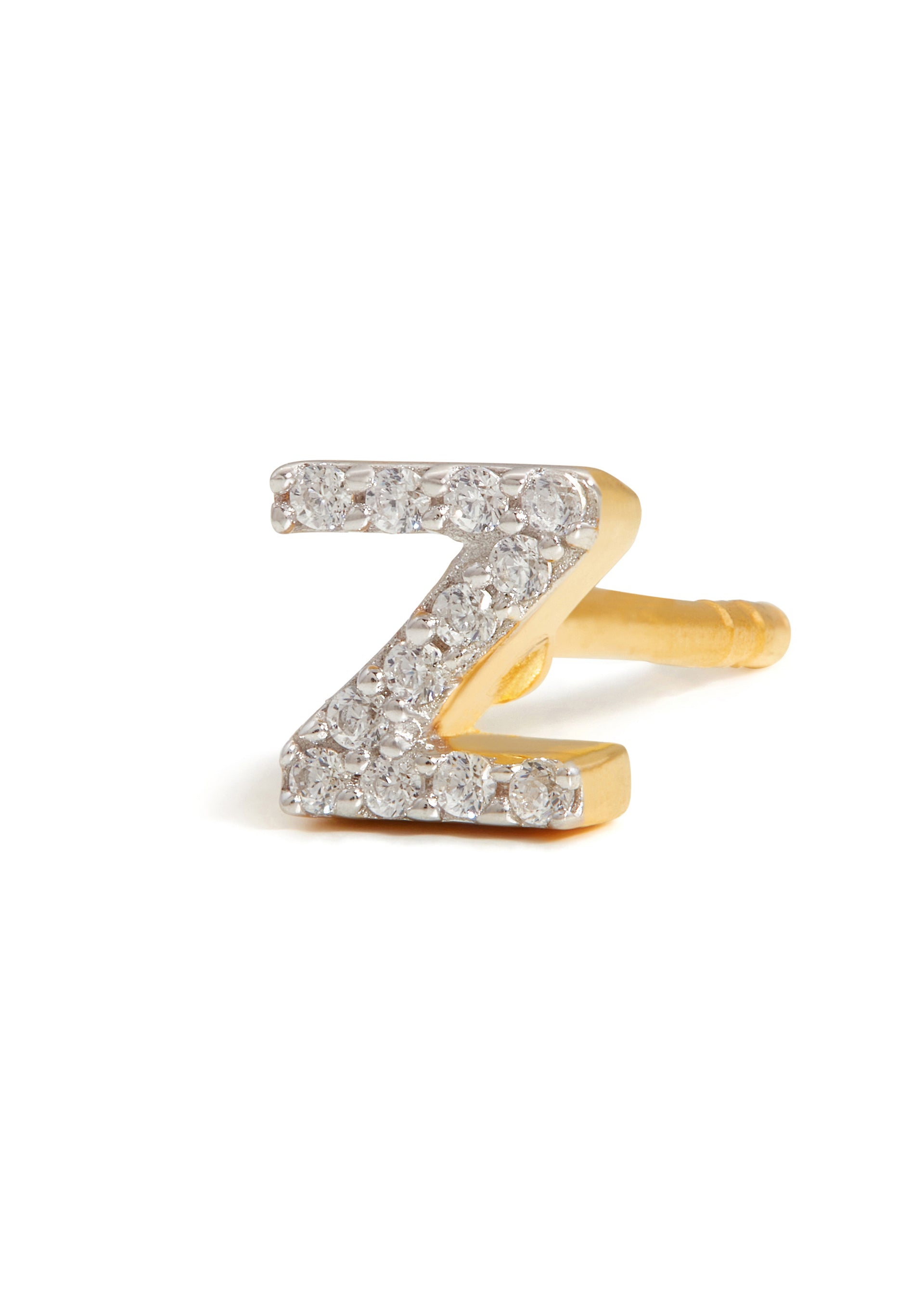 Z Initial 18kt gold-plated single stud earring