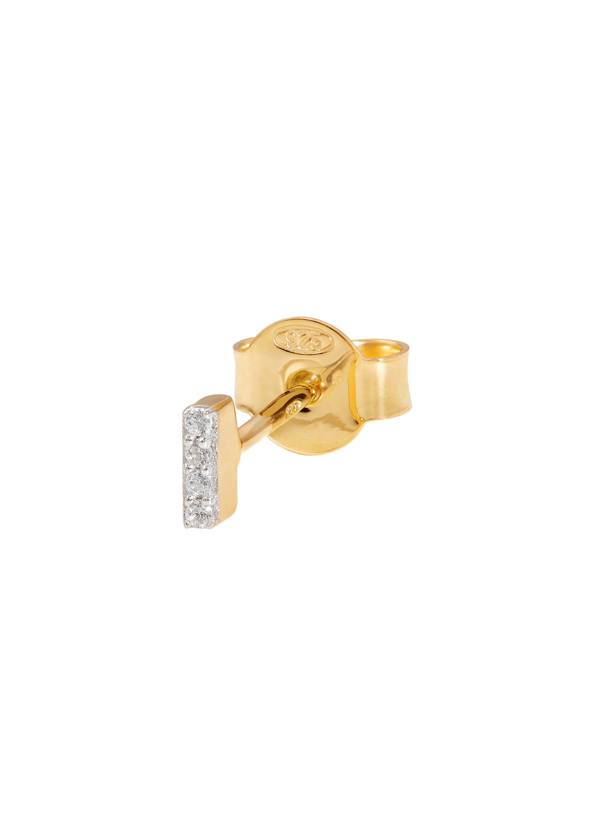 I Initial 18kt gold-plated single stud earring