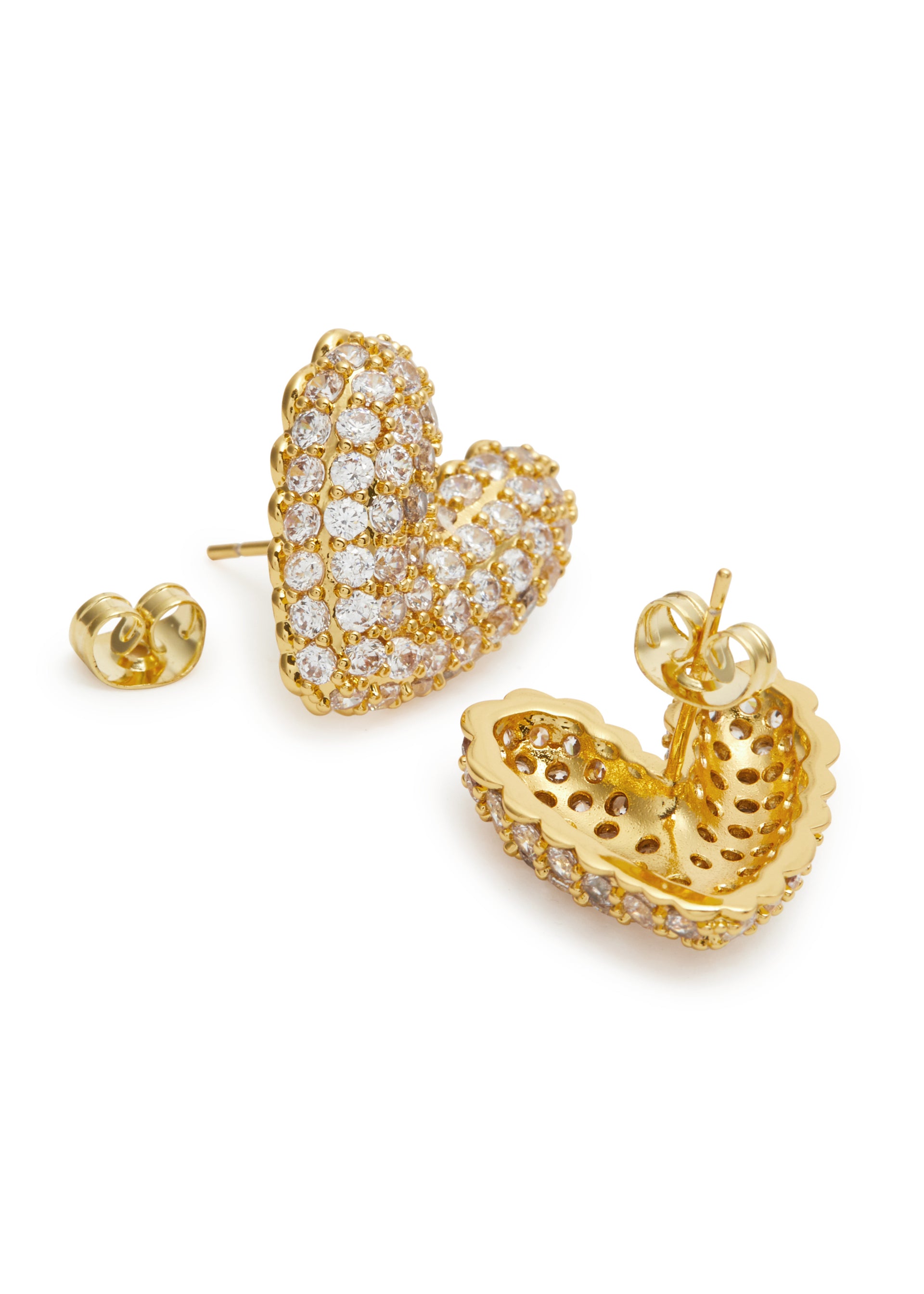 Gummy Heart 18kt gold-plated stud earrings