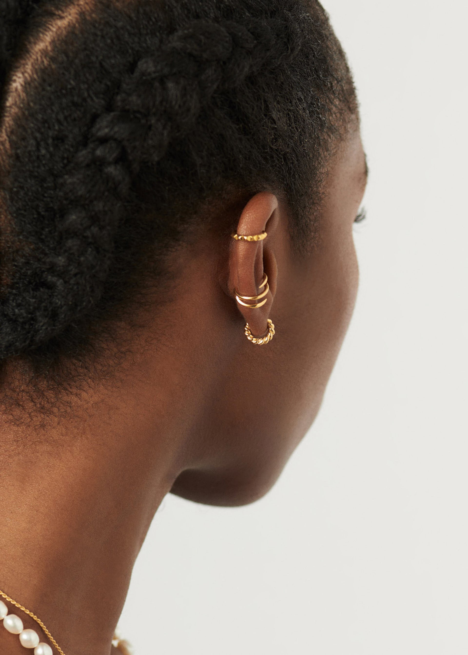 Twisted Helical 18kt gold-plated hoop earrings