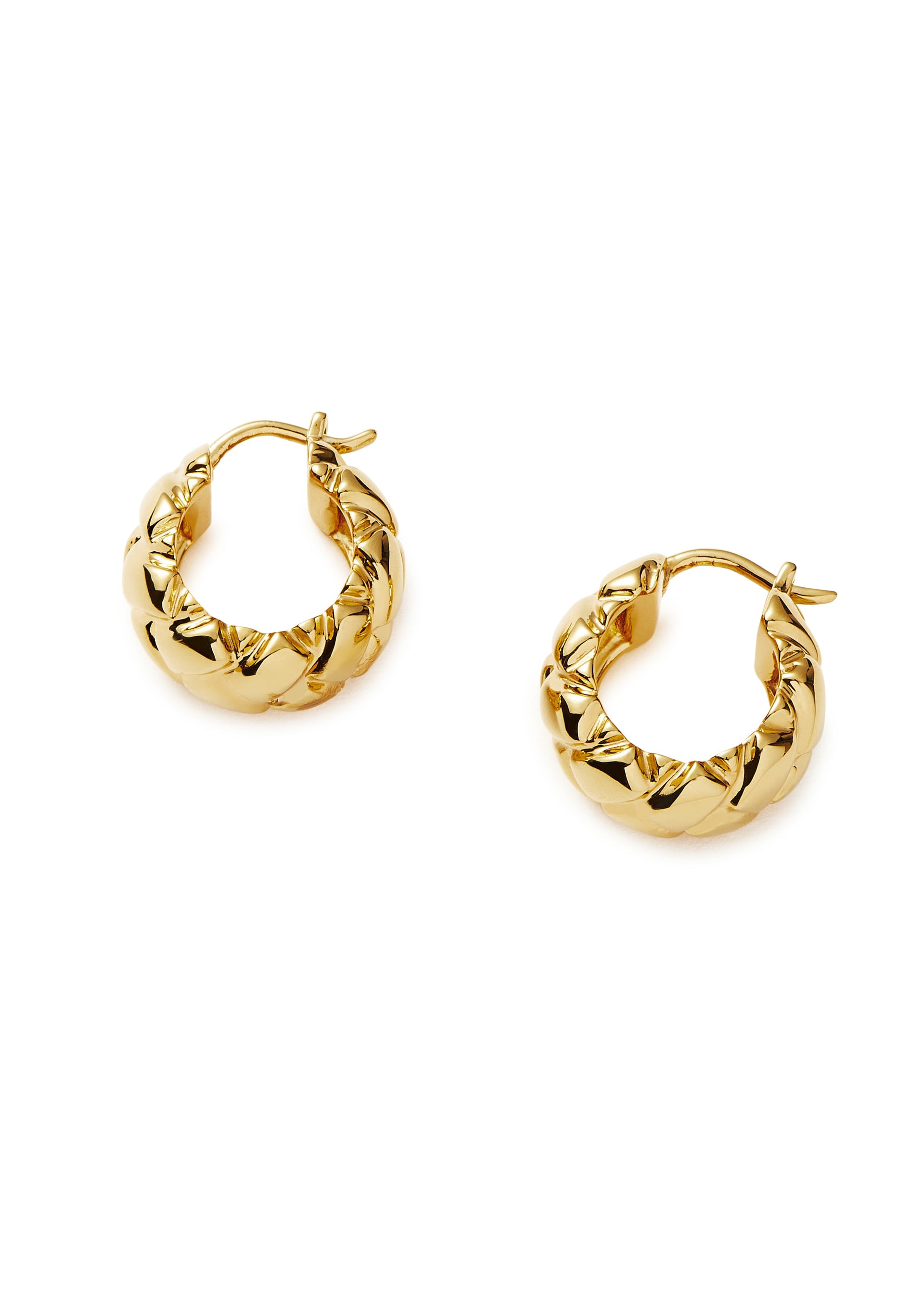 X Lucy Williams Waffle mini 18kt gold-plated hoop earrings