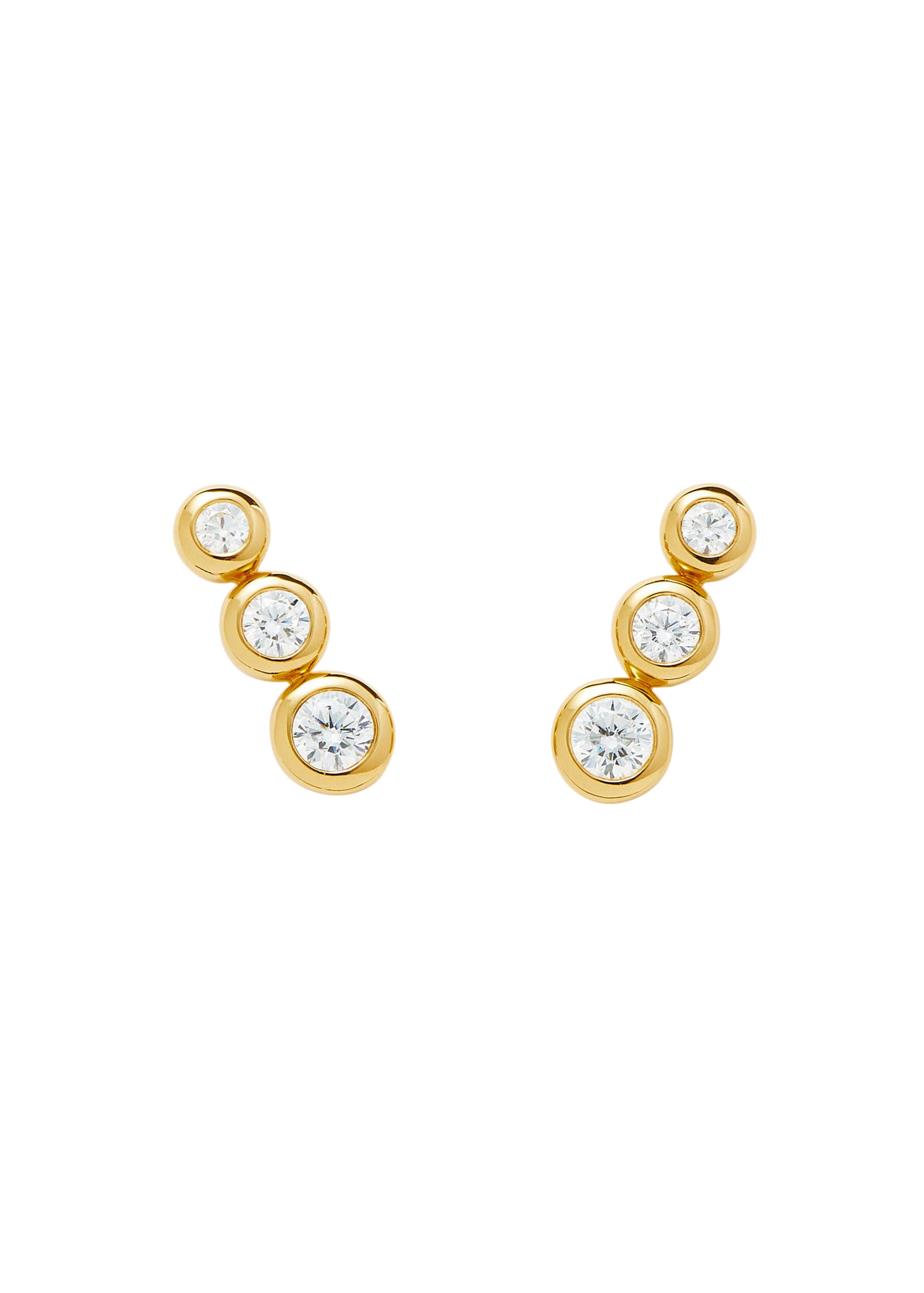 Articulated 18kt gold-plated vermeil stud earrings