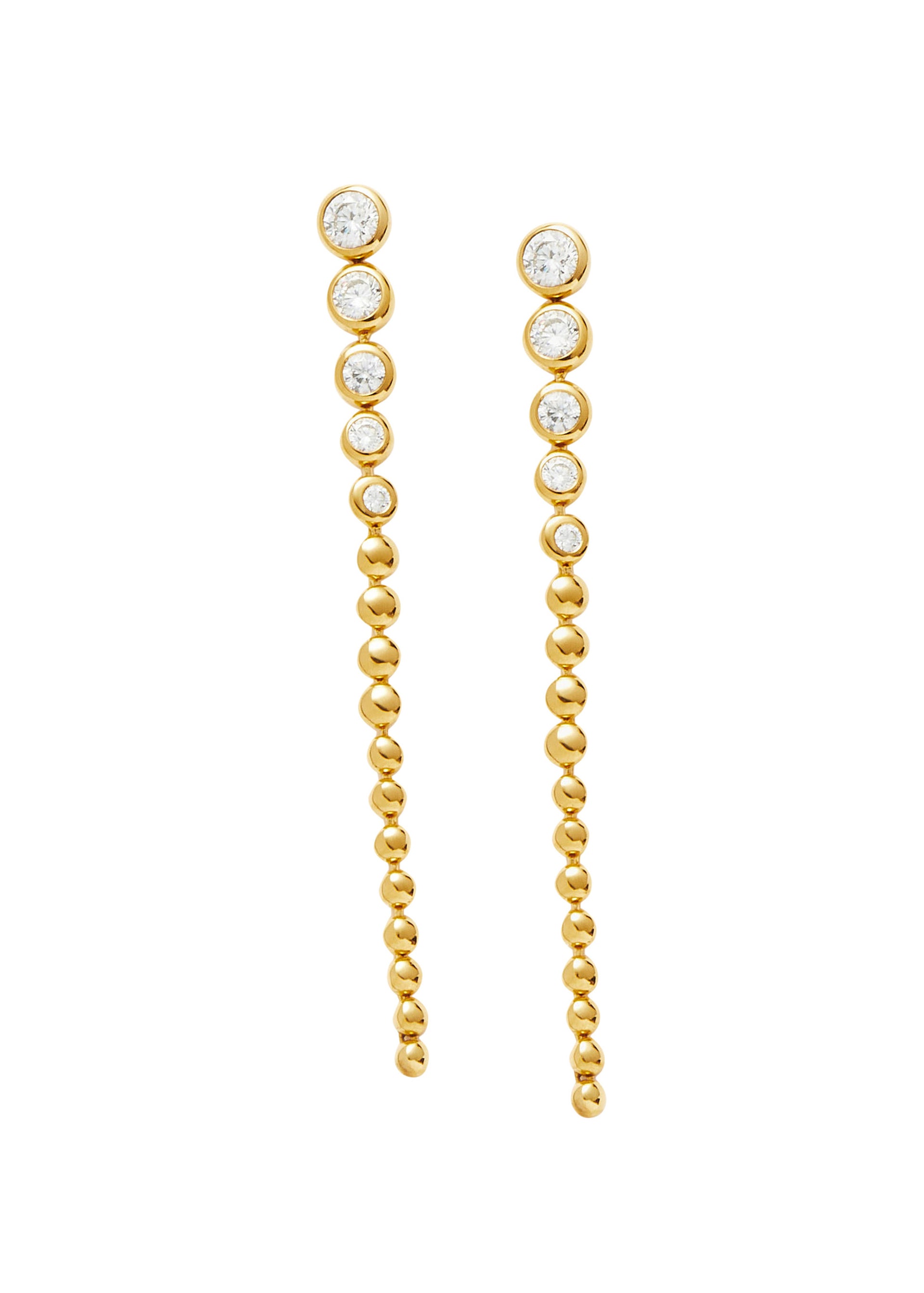 Articulated 18kt gold-plated vermeil drop earrings