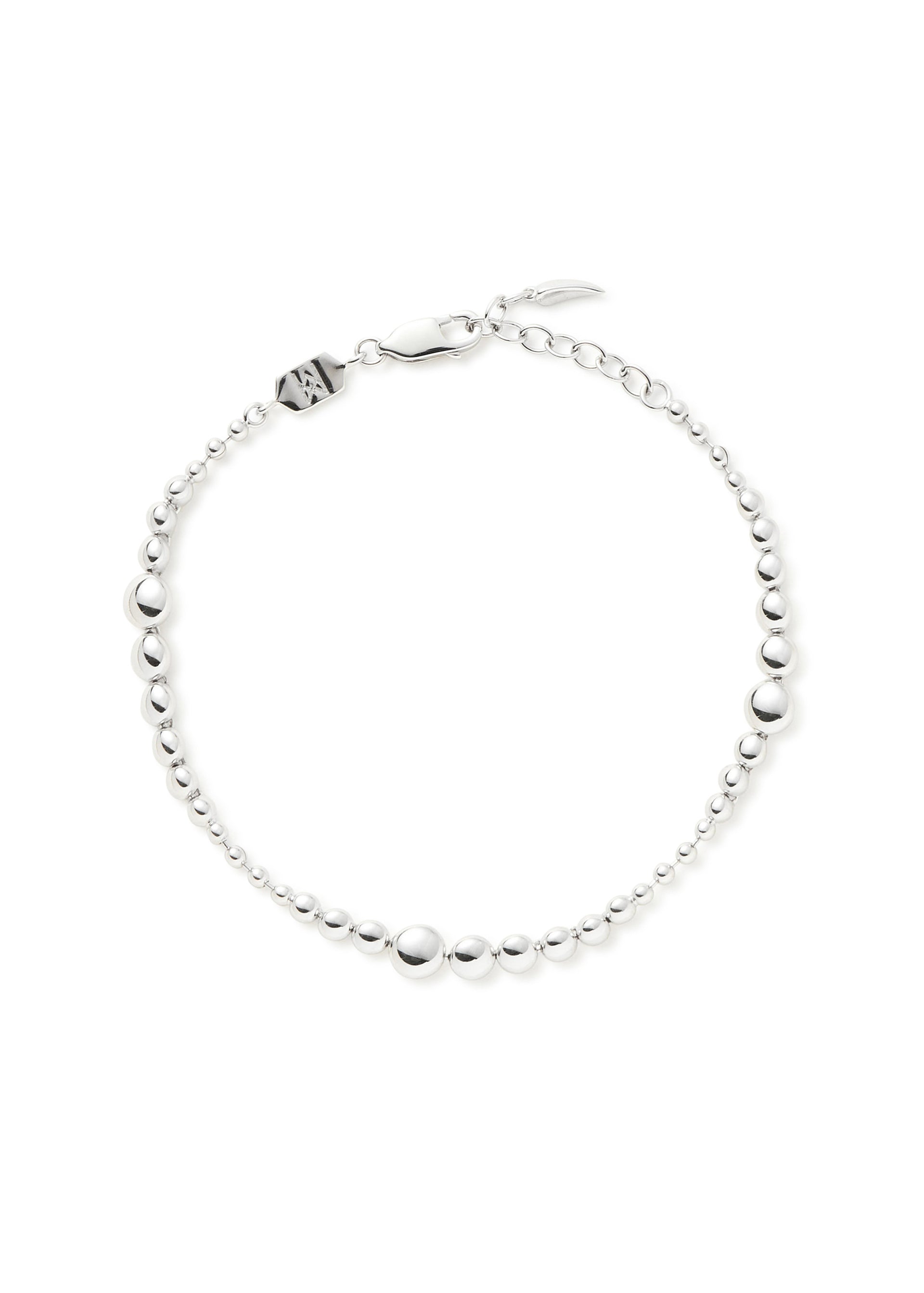 Articulated rhodium-plated bracelet