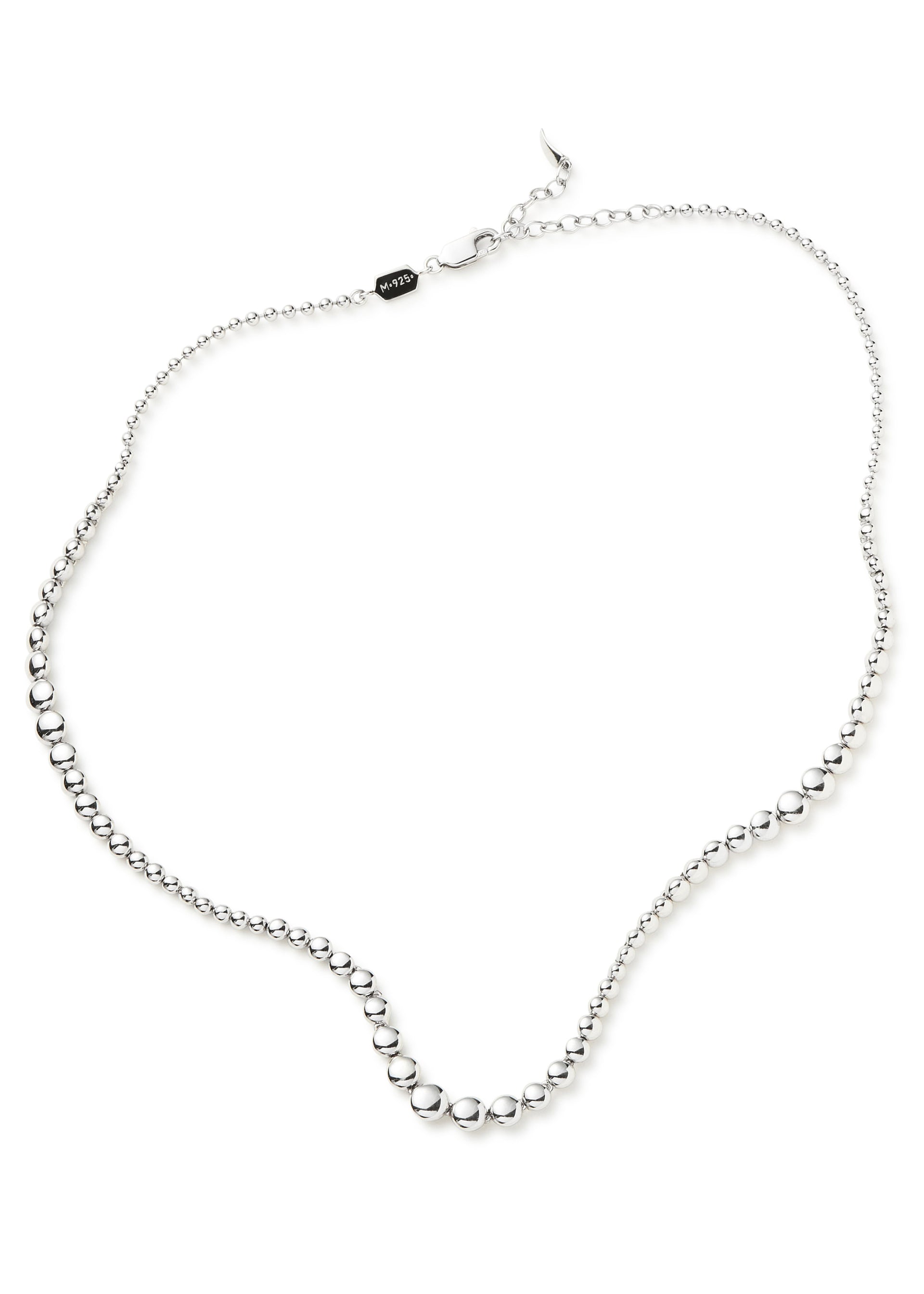 Articulated rhodium-plated choker