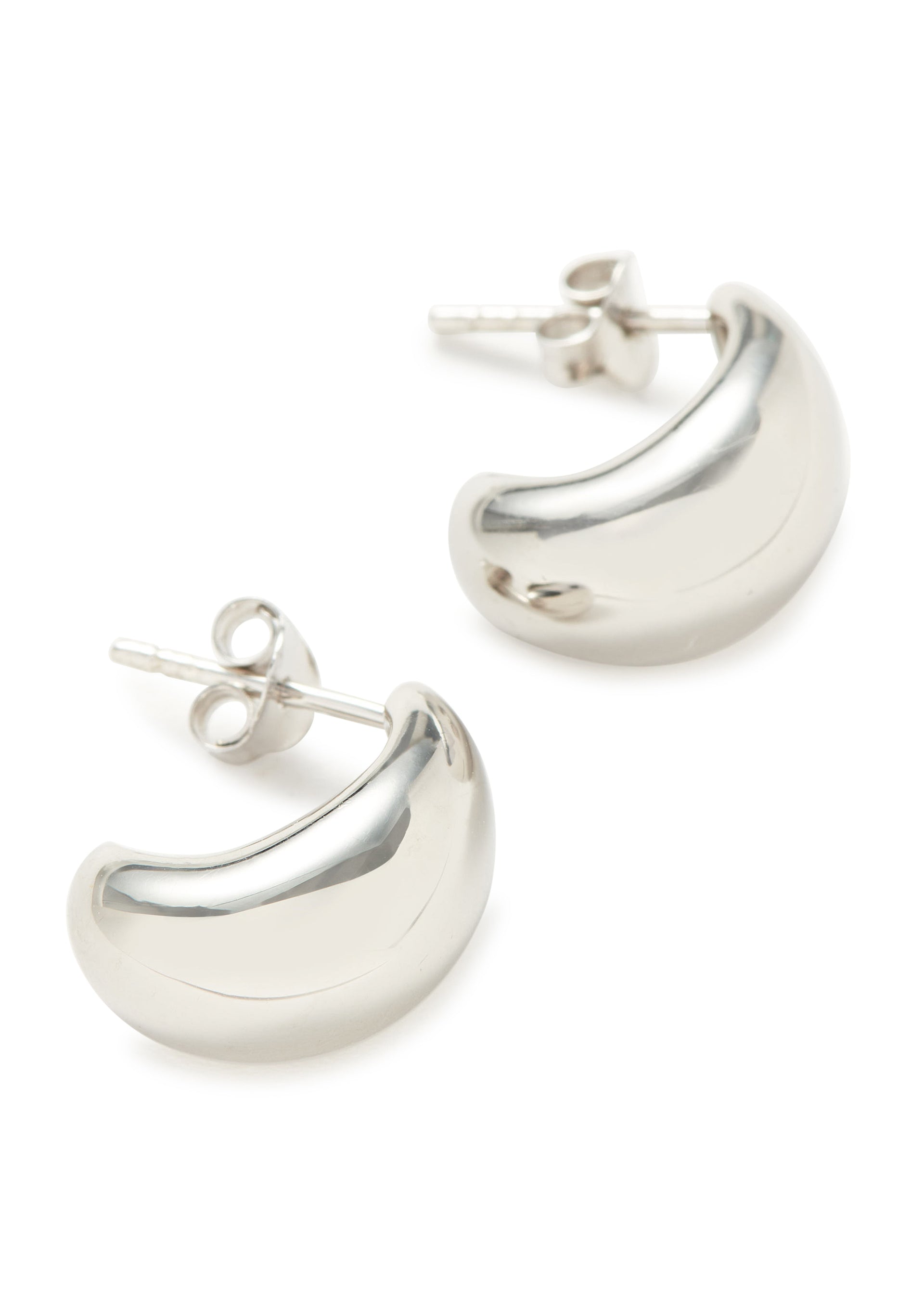 Savi Dome small rhodium-plated hoop earrings