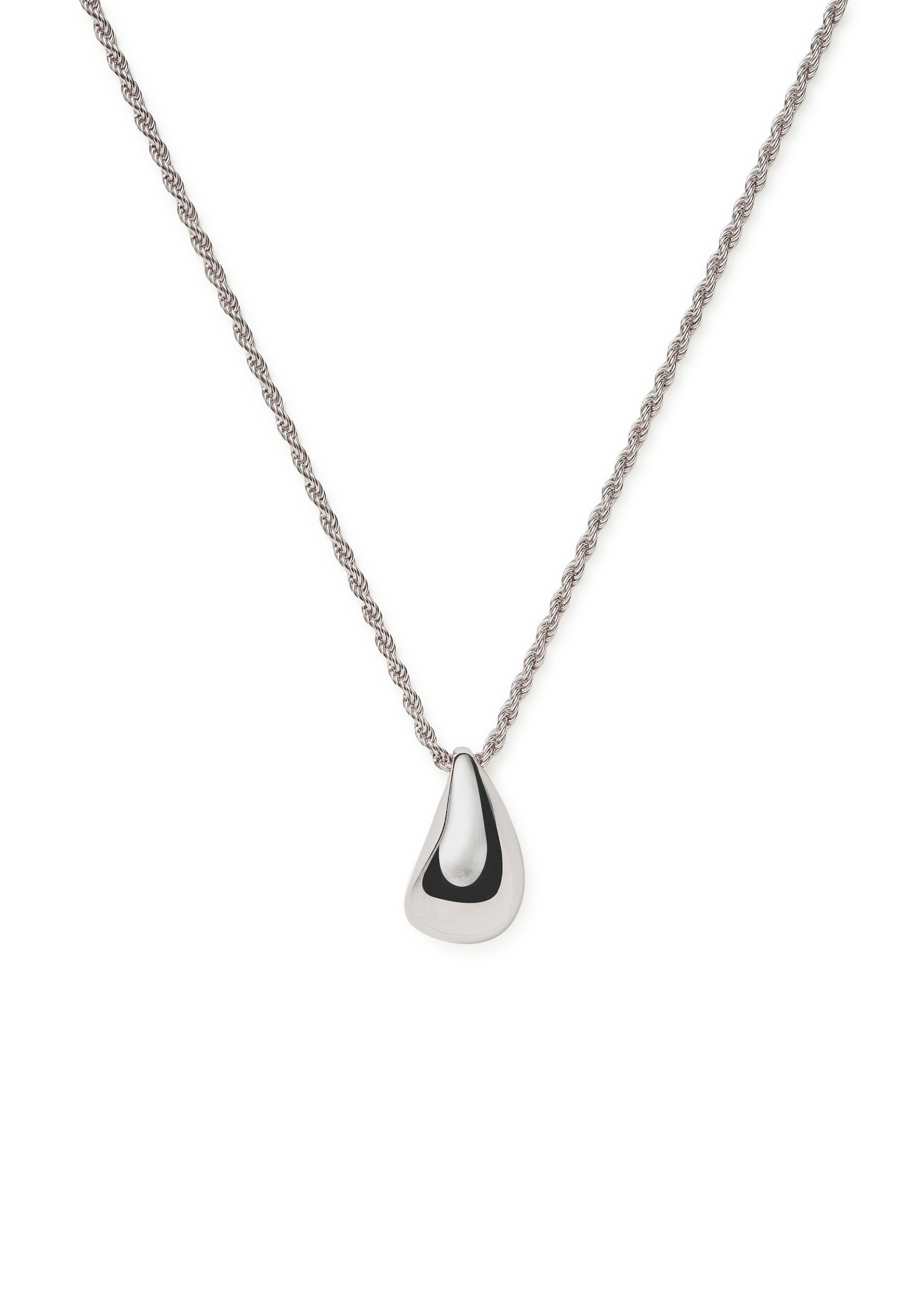 Savi Droplet rhodium-plated necklace