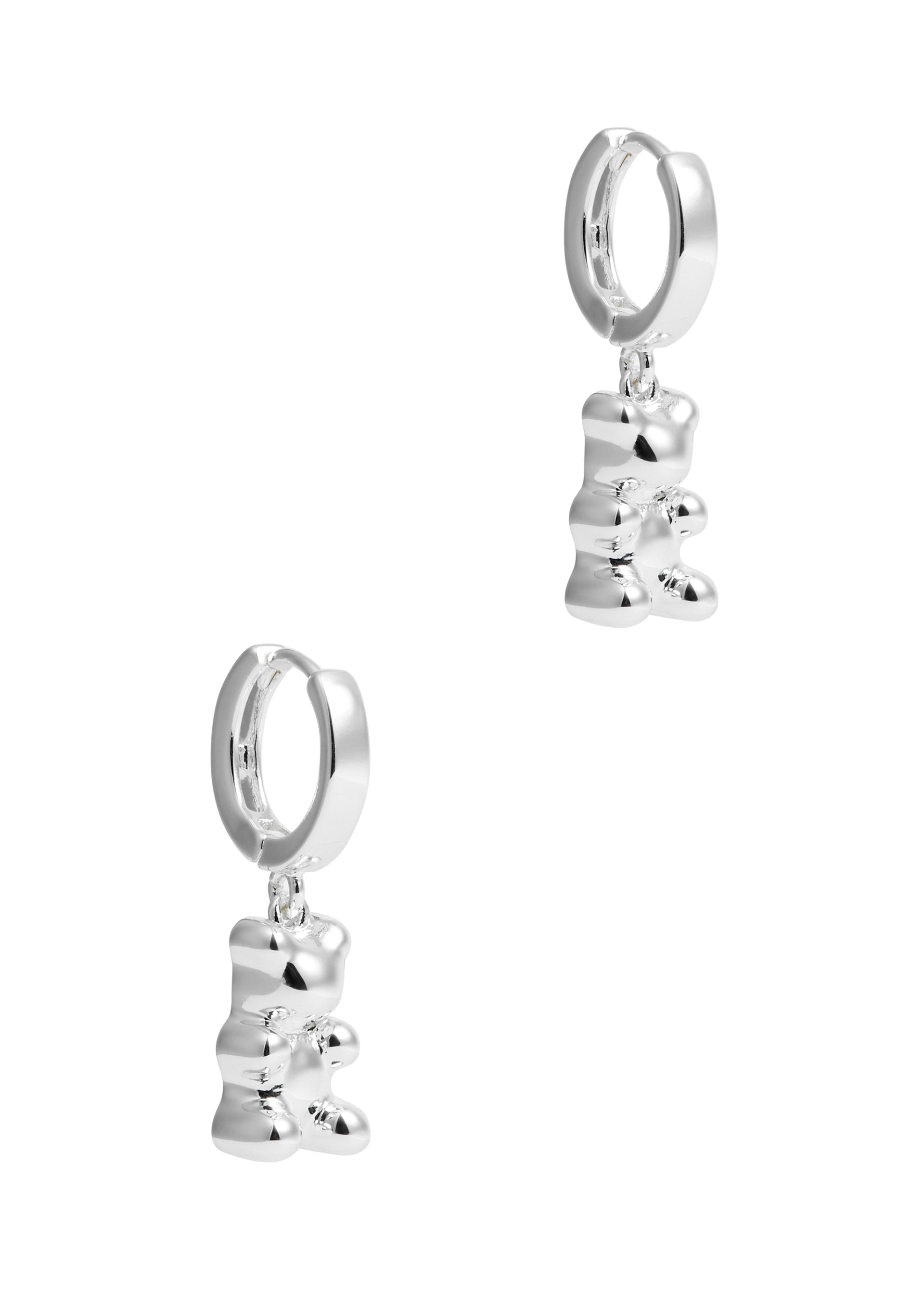 Nostalgia Bear silver-plated hoop earrings