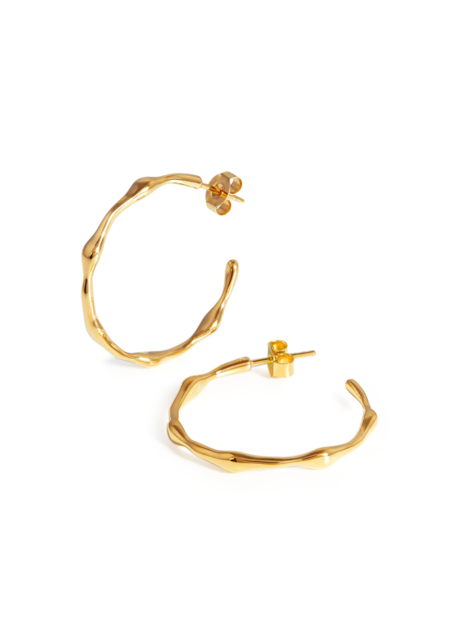 Medium Molten 18kt gold vermeil hoop earrings