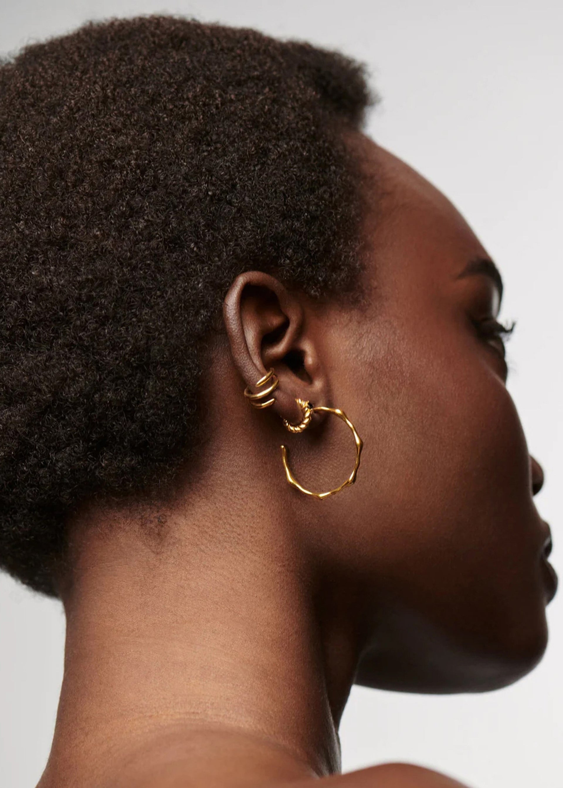 Medium Molten 18kt gold vermeil hoop earrings