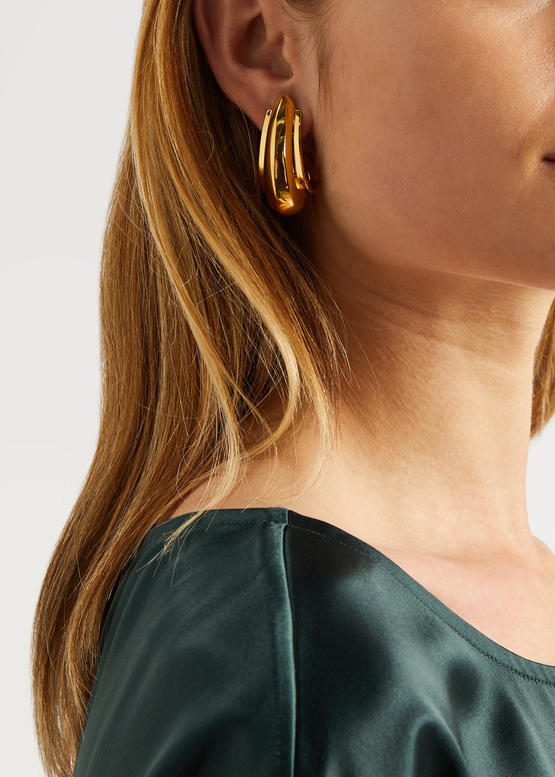 Saskia 18kt gold-plated drop earrings