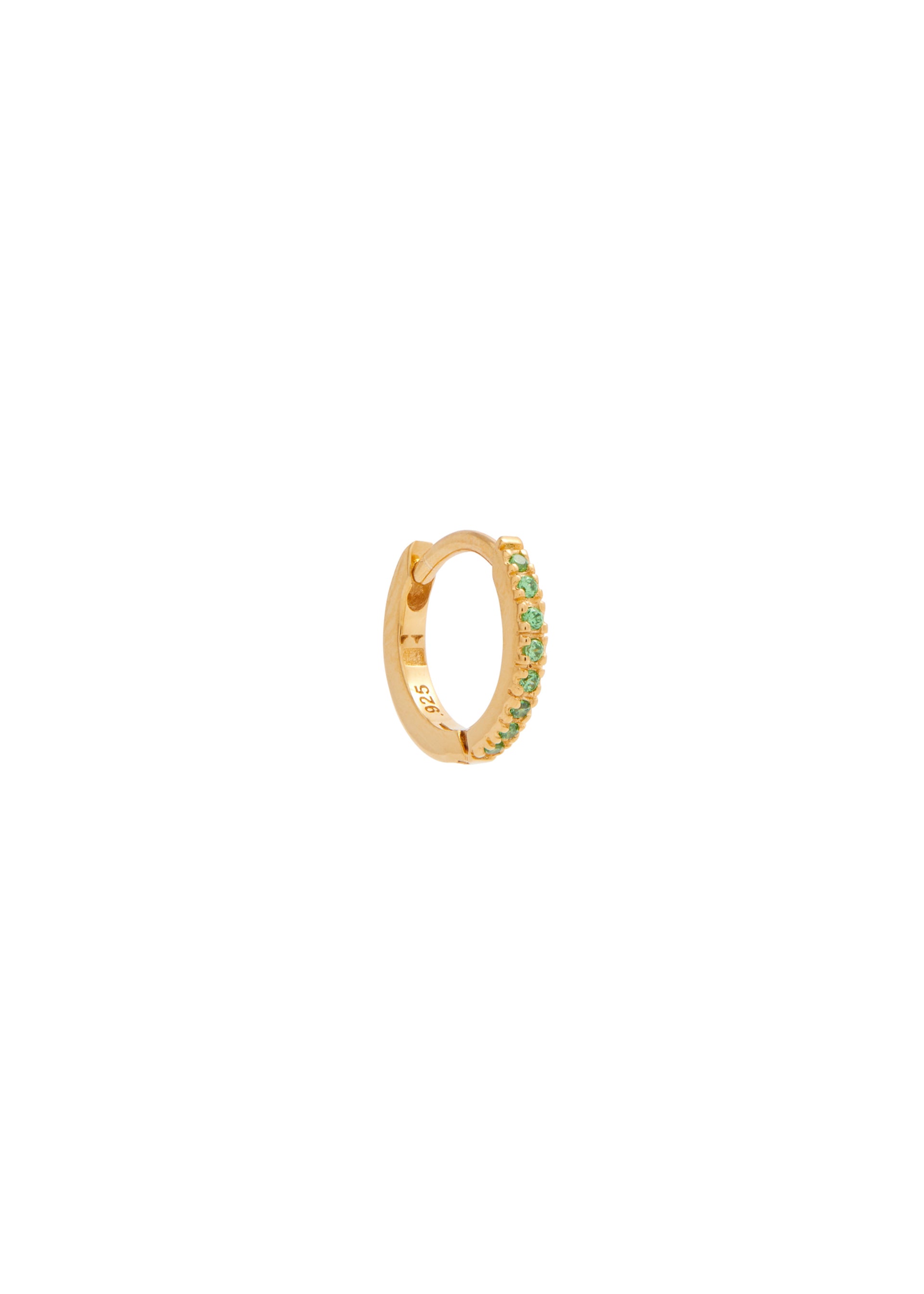 Crystal-embellished 18kt gold single hoop earring