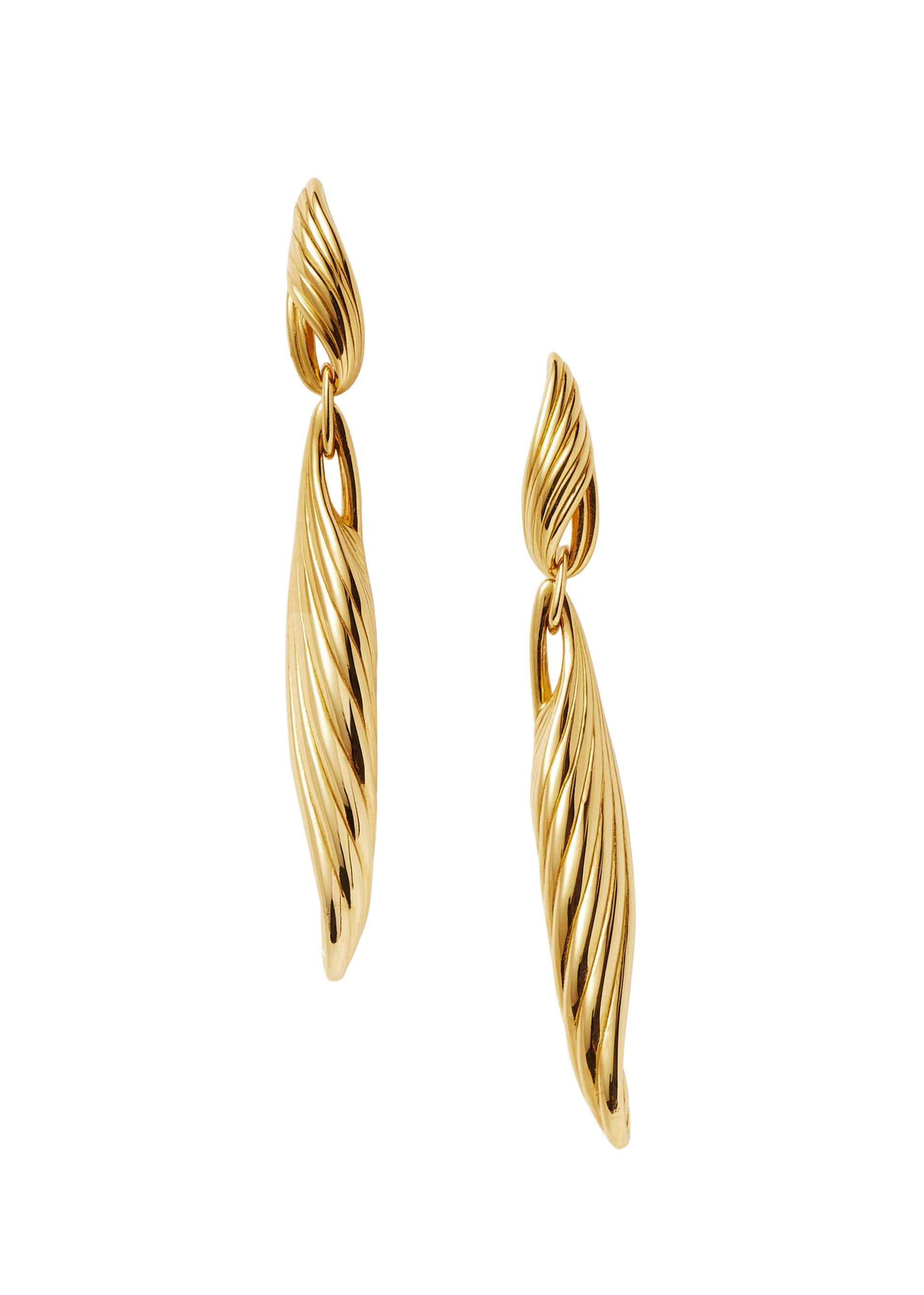 Wavy Ridge 18kt gold-plated drop earrings