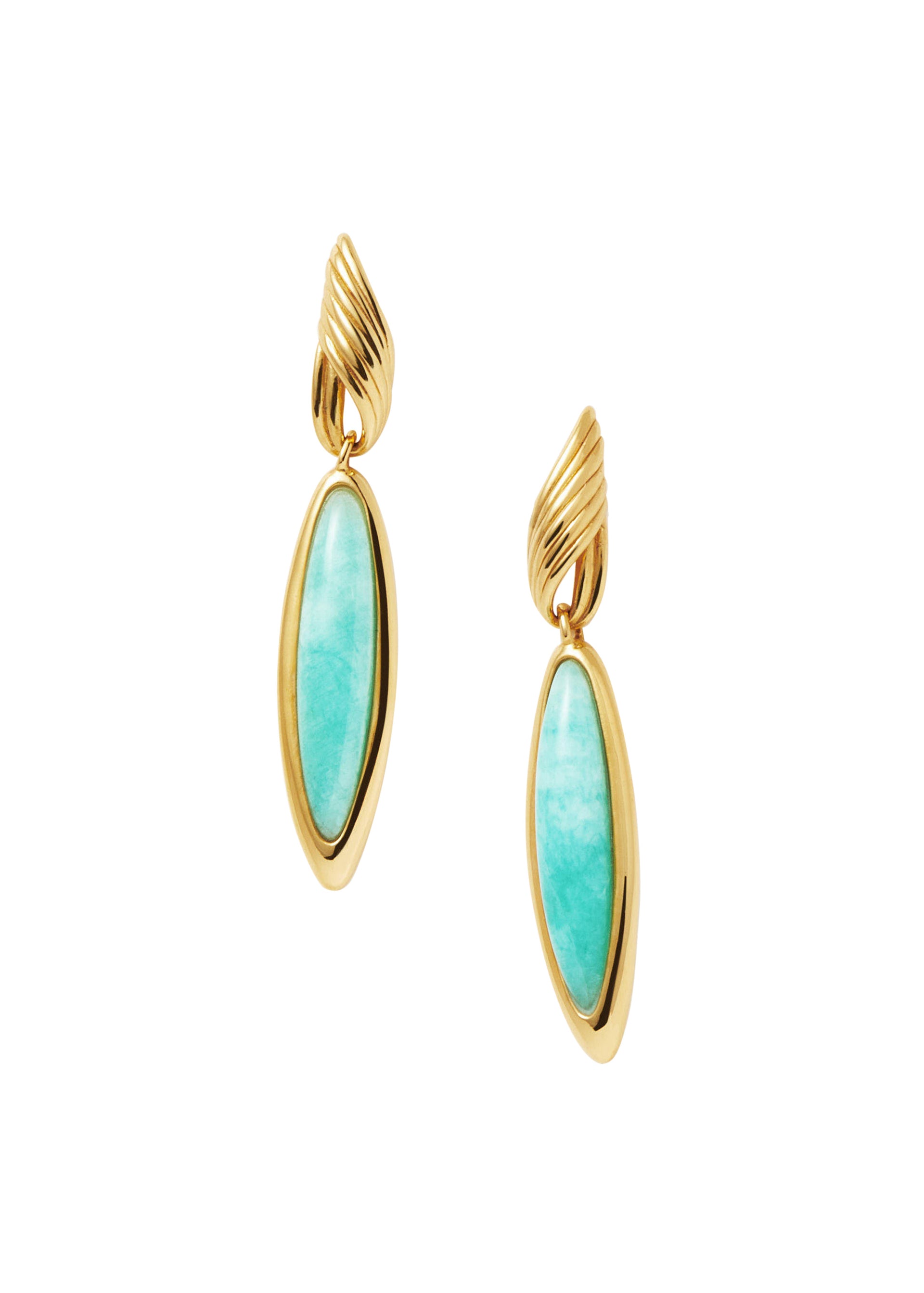 Wavy Ridge 18kt gold-plated drop earrings