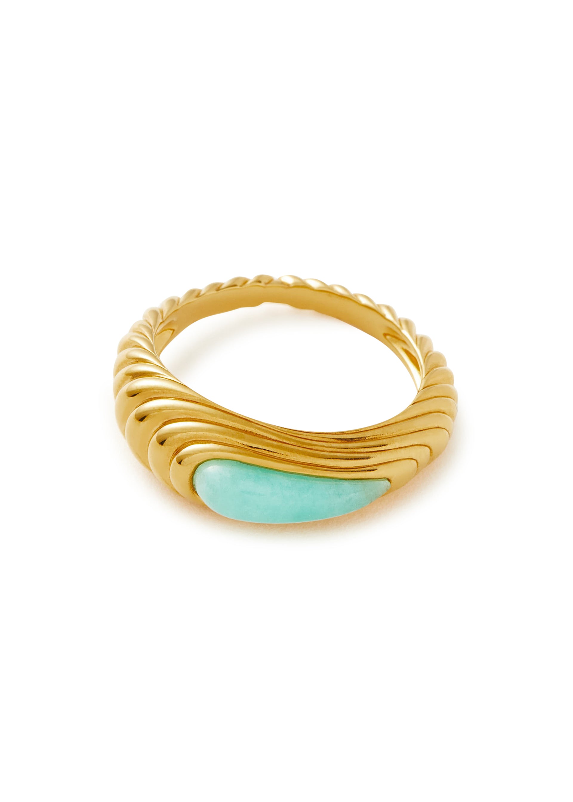 Wavy Ridge 18kt gold vermeil ring