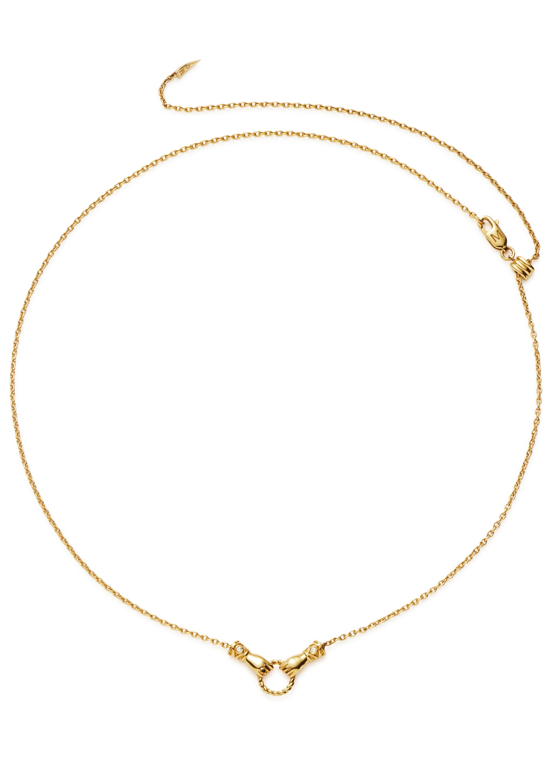 X Harris Reed In Good Hands mini 18kt gold-plated necklace