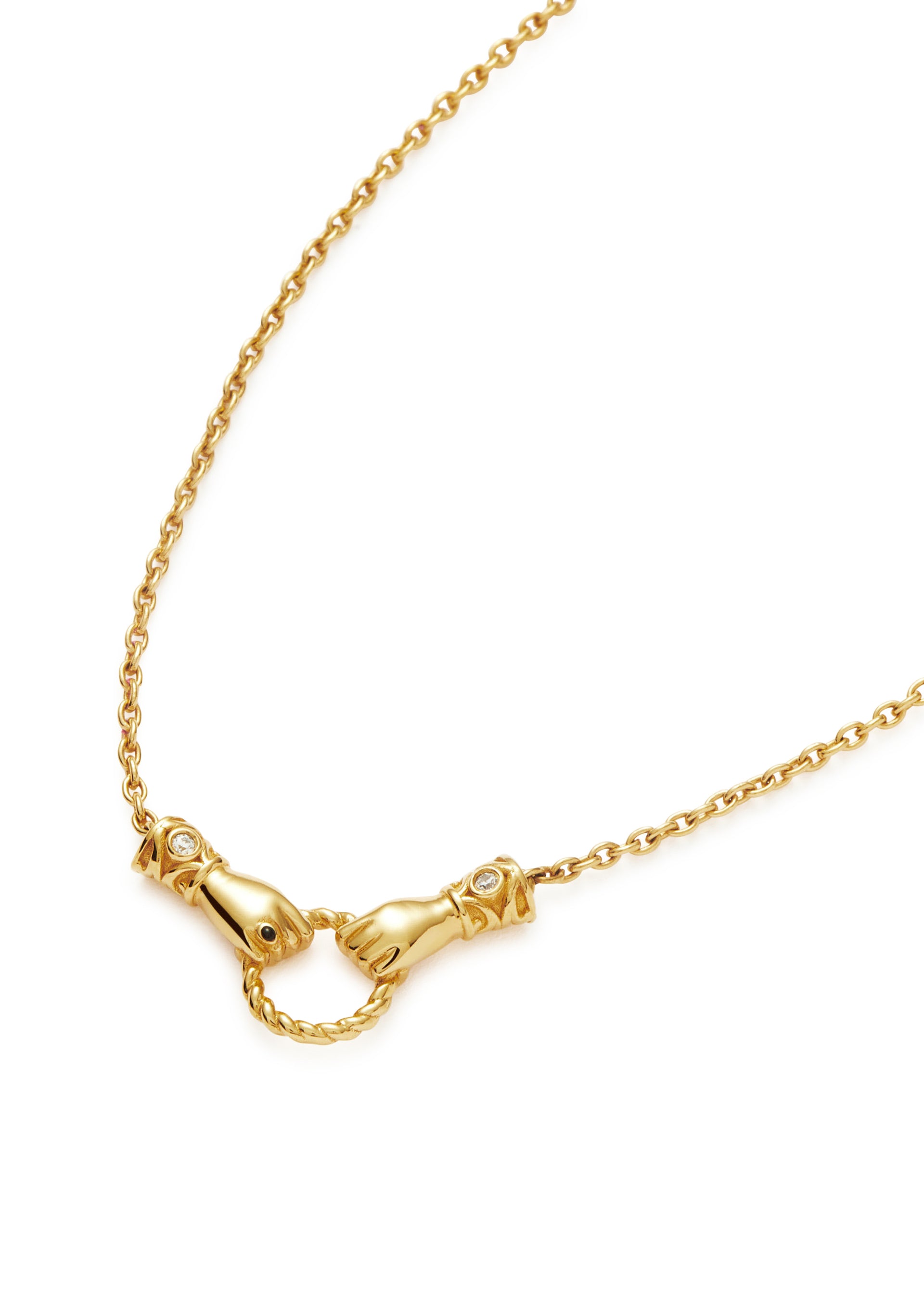 X Harris Reed In Good Hands mini 18kt gold-plated necklace