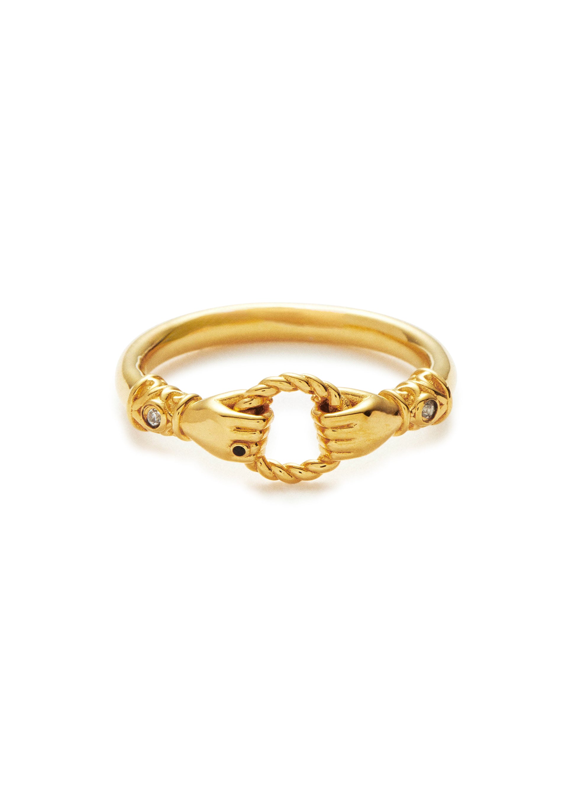 X Harris Reed In Good Hands 18kt gold-plated ring