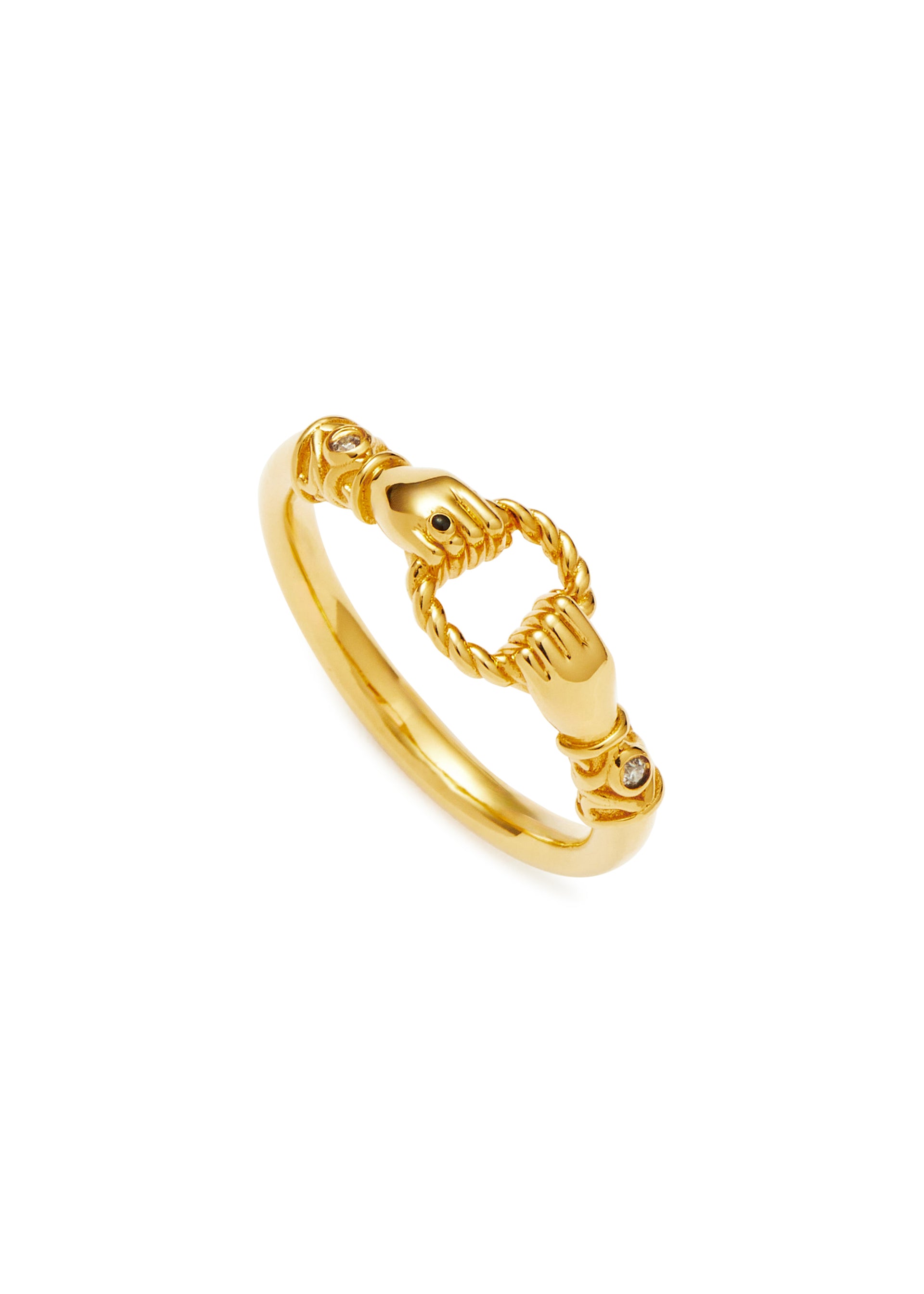 X Harris Reed In Good Hands 18kt gold-plated ring