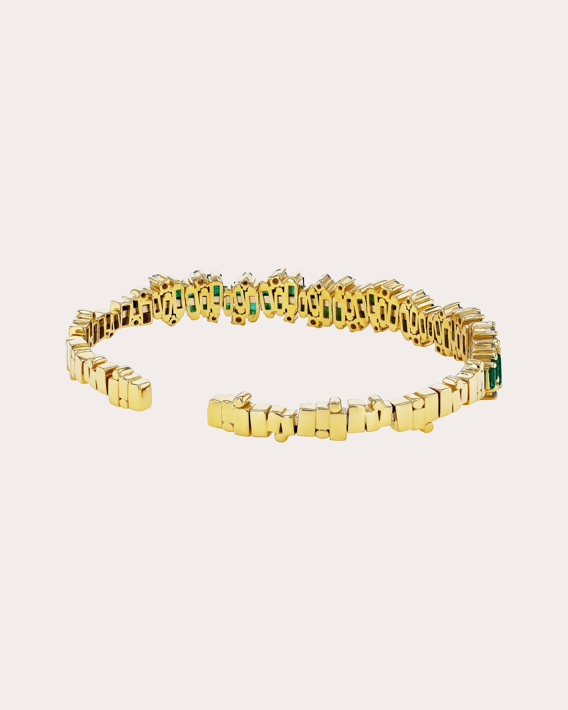 Shimmer Audrey 18K Gold Emerald and Diamond Cuff